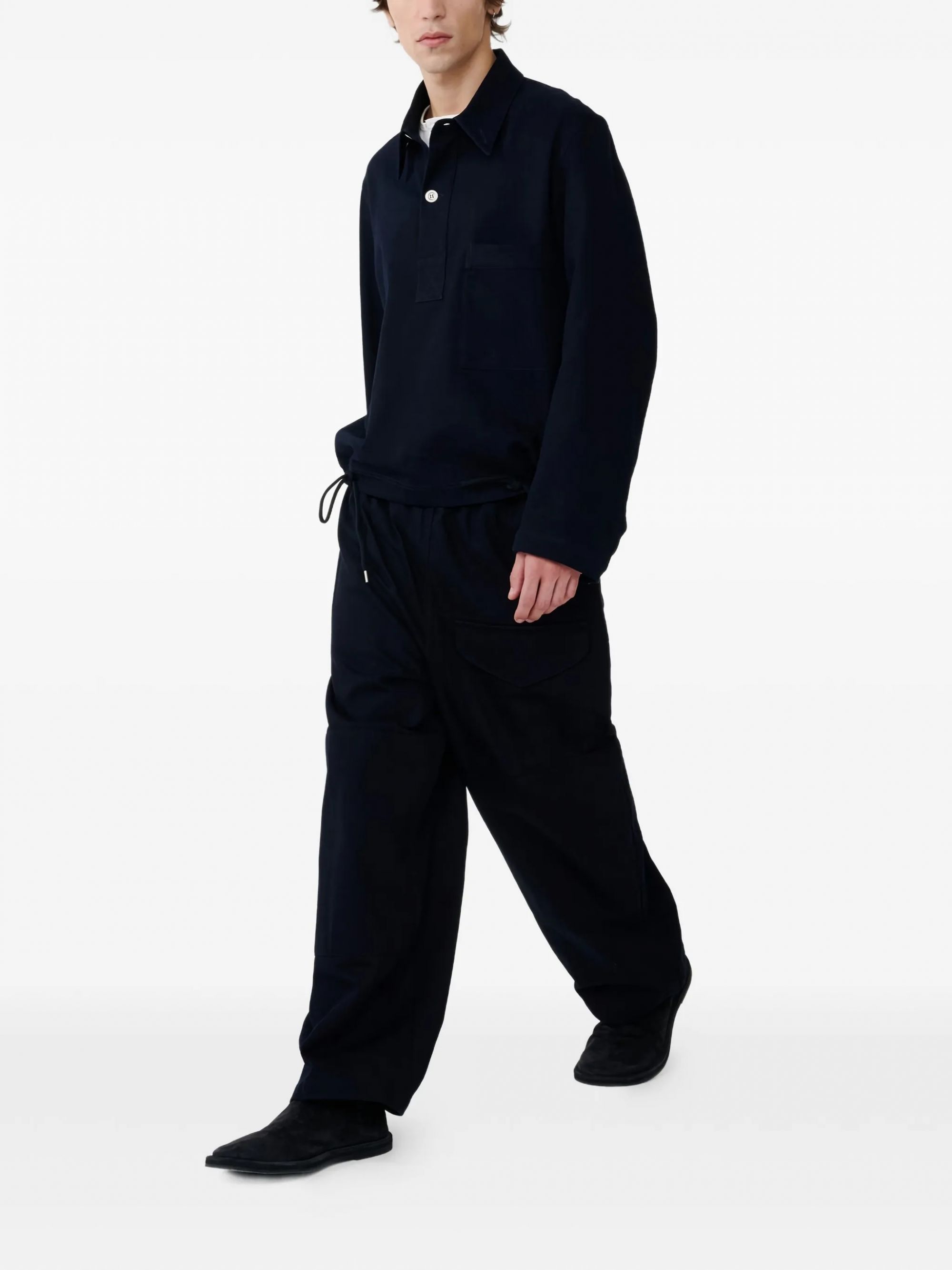 PATCH POCKET DRAWSTRING PANT #INDIGO STUDIO NICHOLSON Pantaloni NAVASNM1469SLUBCOTTONTWILLINDIGO