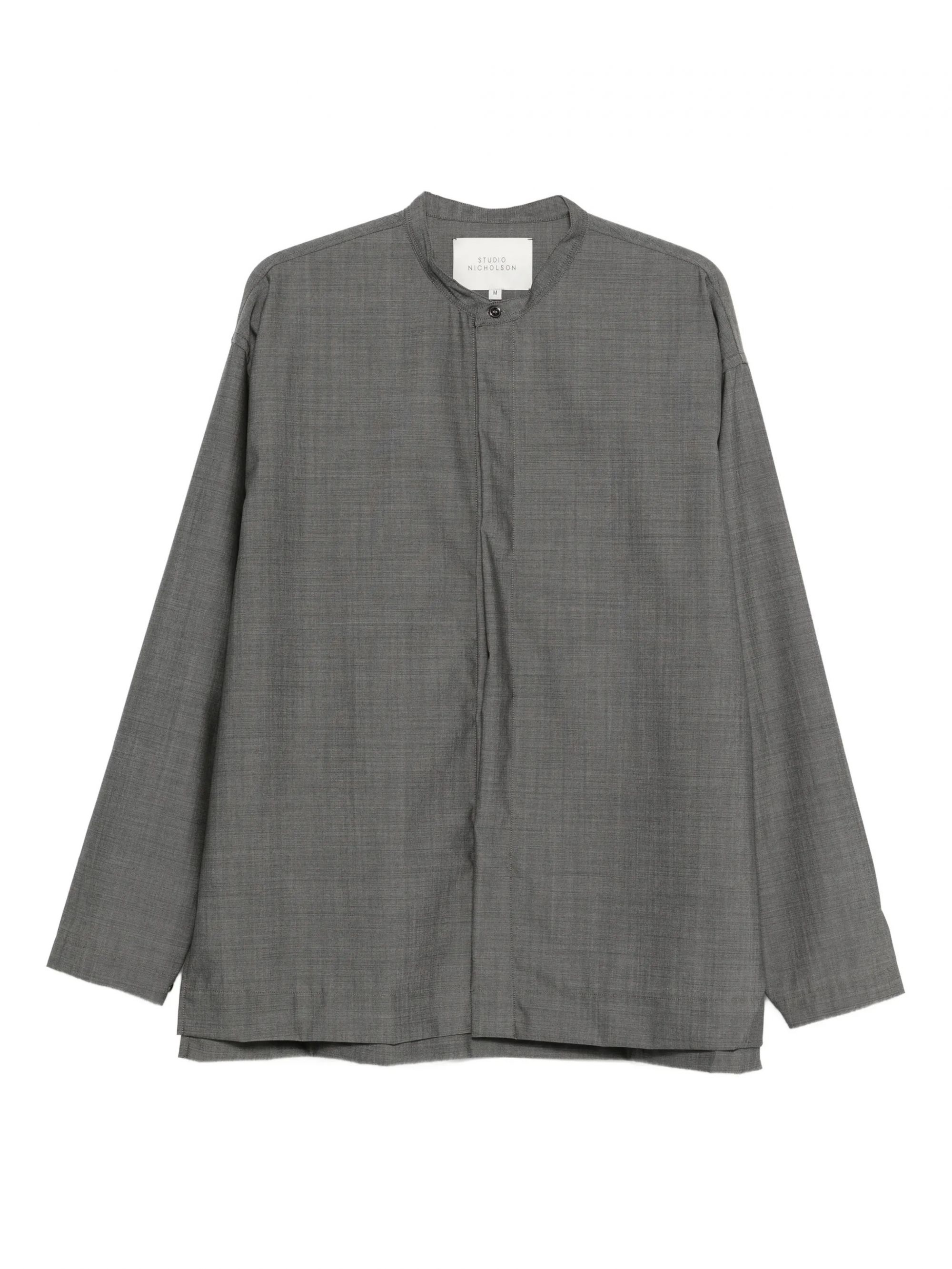 GRANDAD COLLAR SHIRT #WARM GREY STUDIO NICHOLSON Camicie KARST SNM 1426