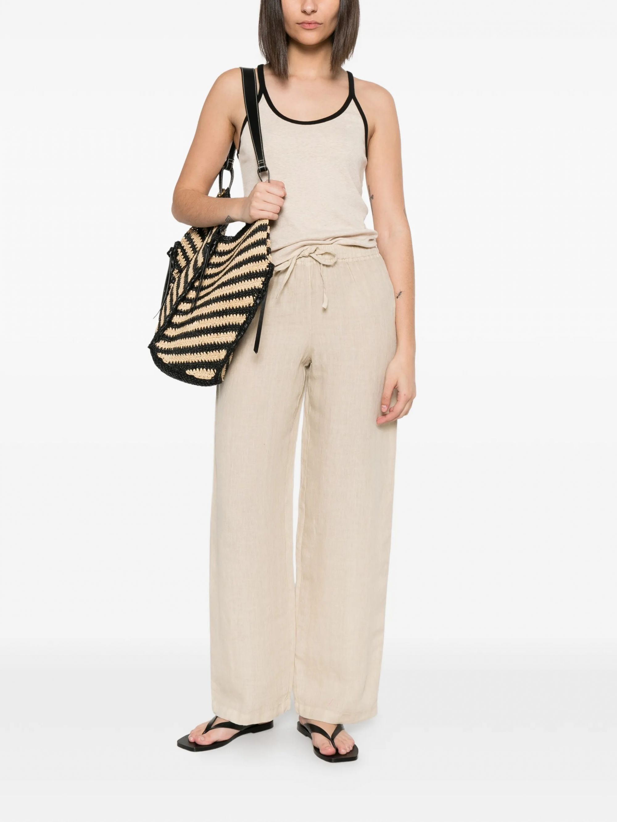 PANTALONE #000901 120% LINO Pantaloni 33ALIW21450000115