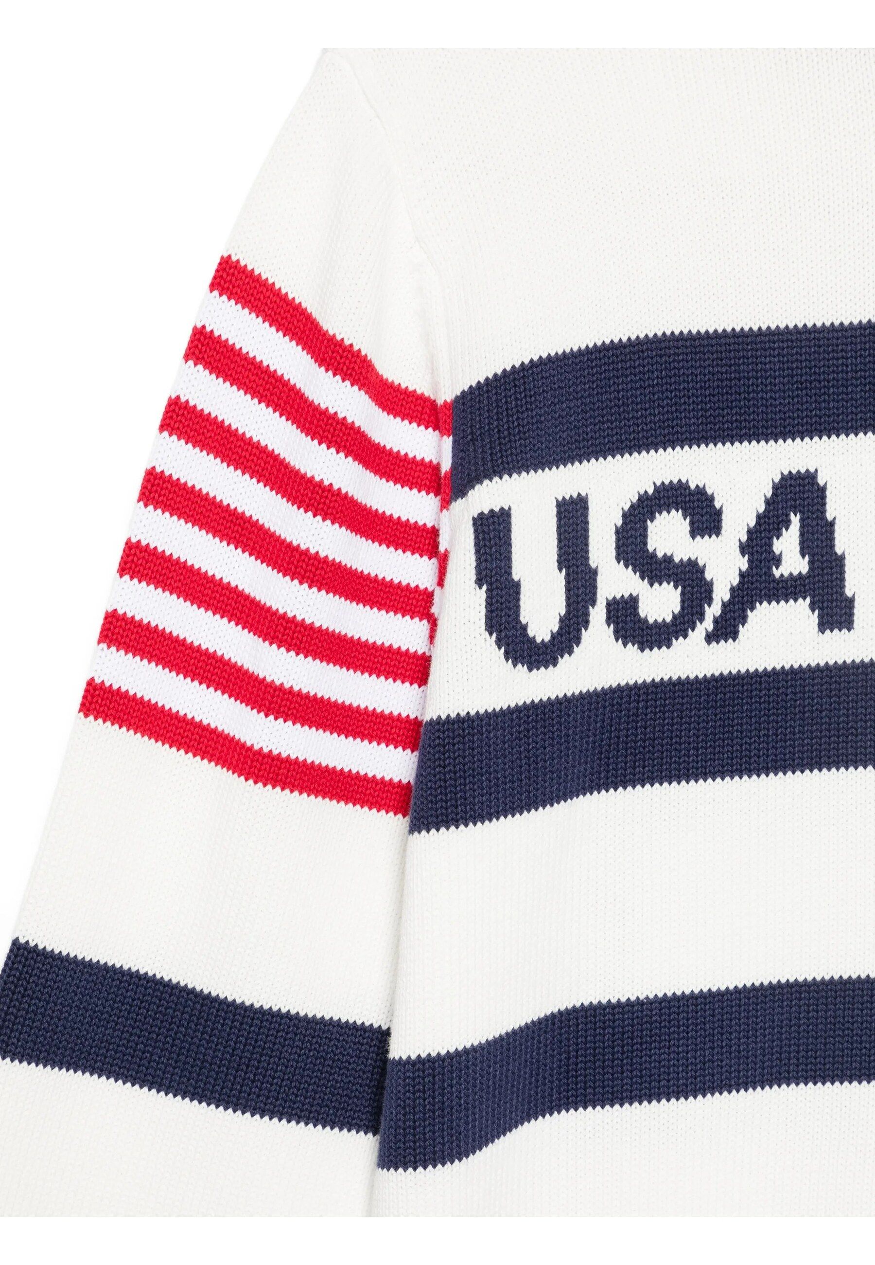 US SAILGP MARINE STRIPE CREWNECK ECRU/YALE NAVY #YBL TOMMY HILFIGER Maglieria MN0MN00046