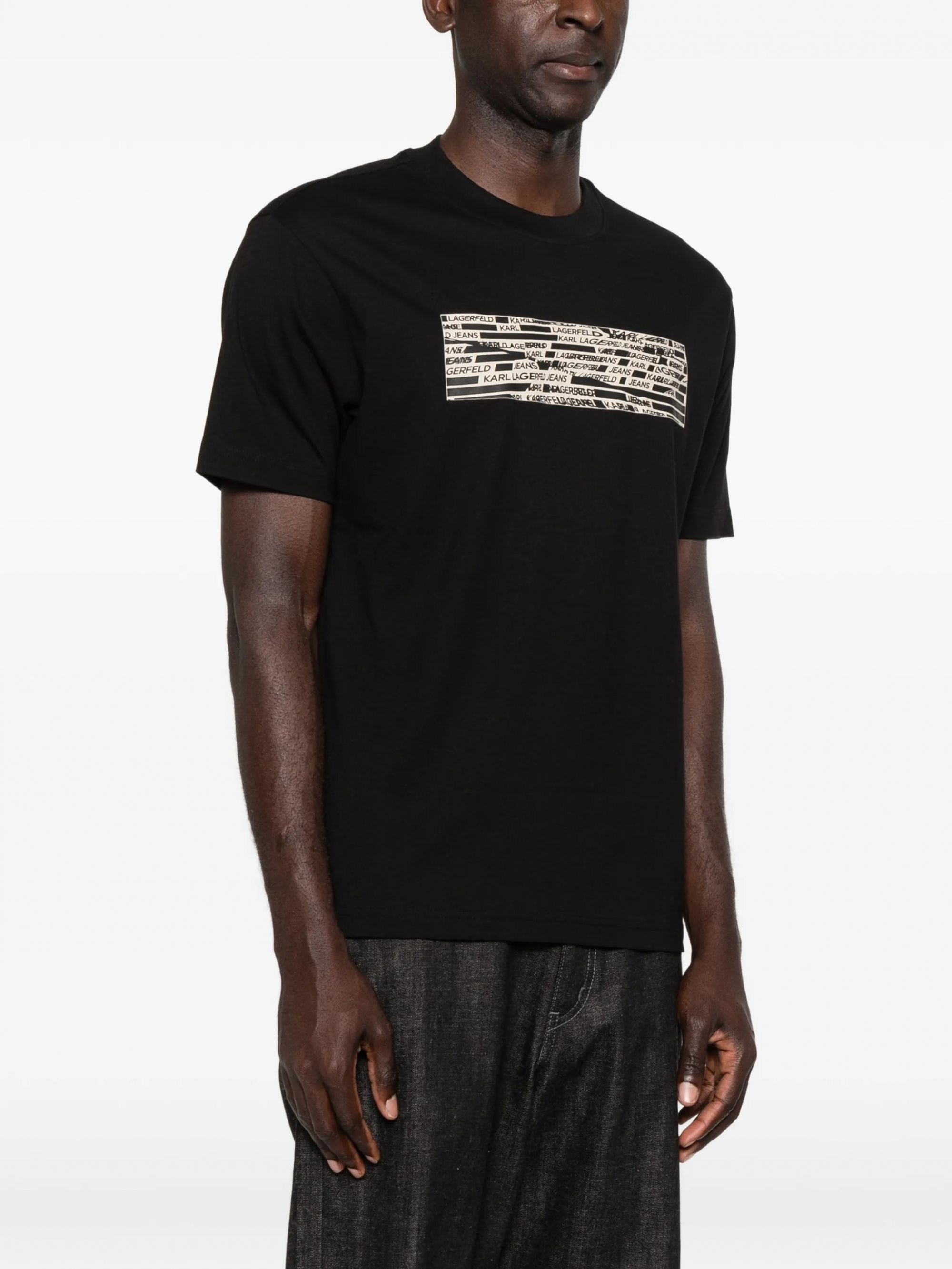 KLJ REG SS TAPE LOGO TEE BLACK #999 KARL LAGERFELD T-shirt B2M17053999