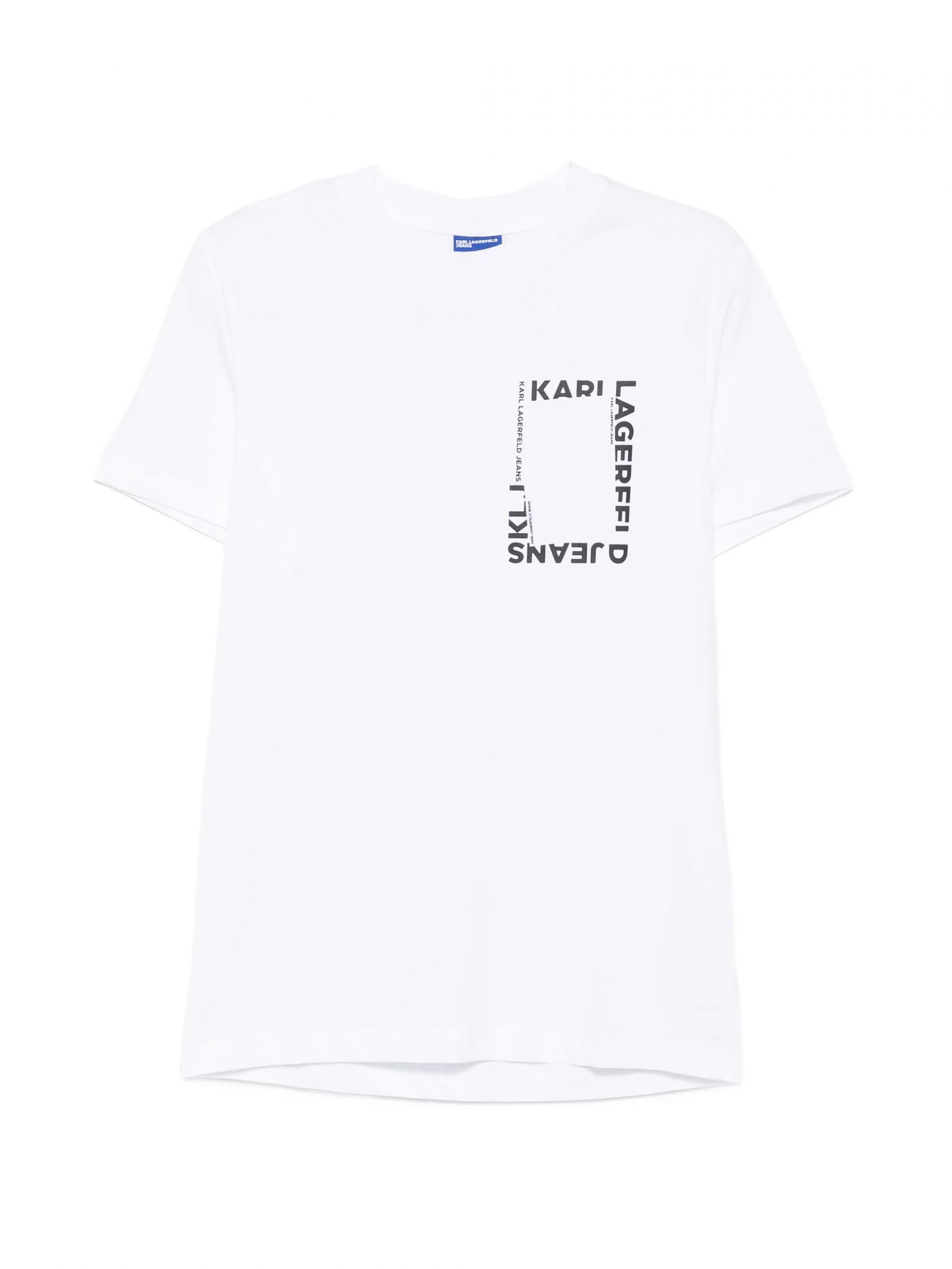 KLJ SLIM SS FRAME LOGO TEE WHITE #100 KARL LAGERFELD T-shirt B2M17046100