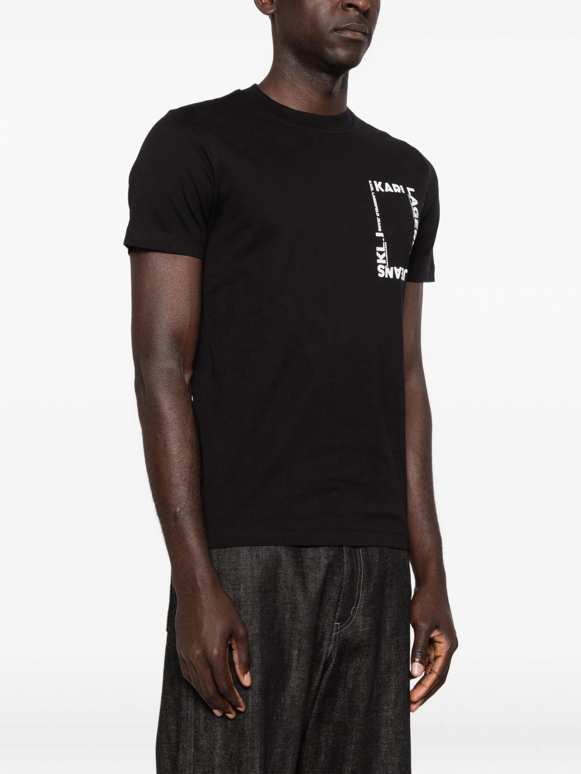 KLJ SLIM SS FRAME LOGO TEE BLACK #999 KARL LAGERFELD T-shirt B2M17046999