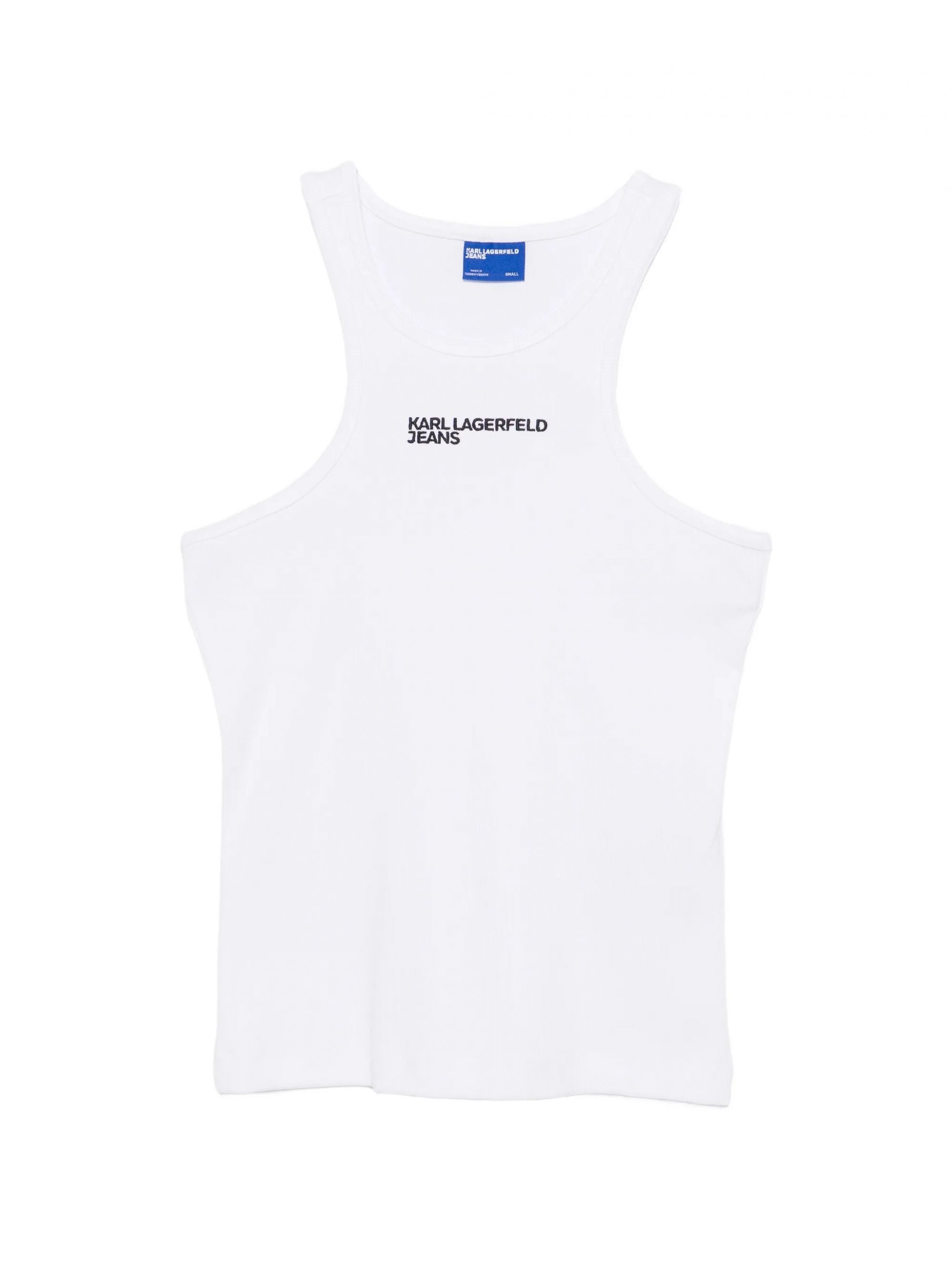 KLJ RIBBED LOGO TANK WHITE #100 KARL LAGERFELD Maglieria B2W17085100