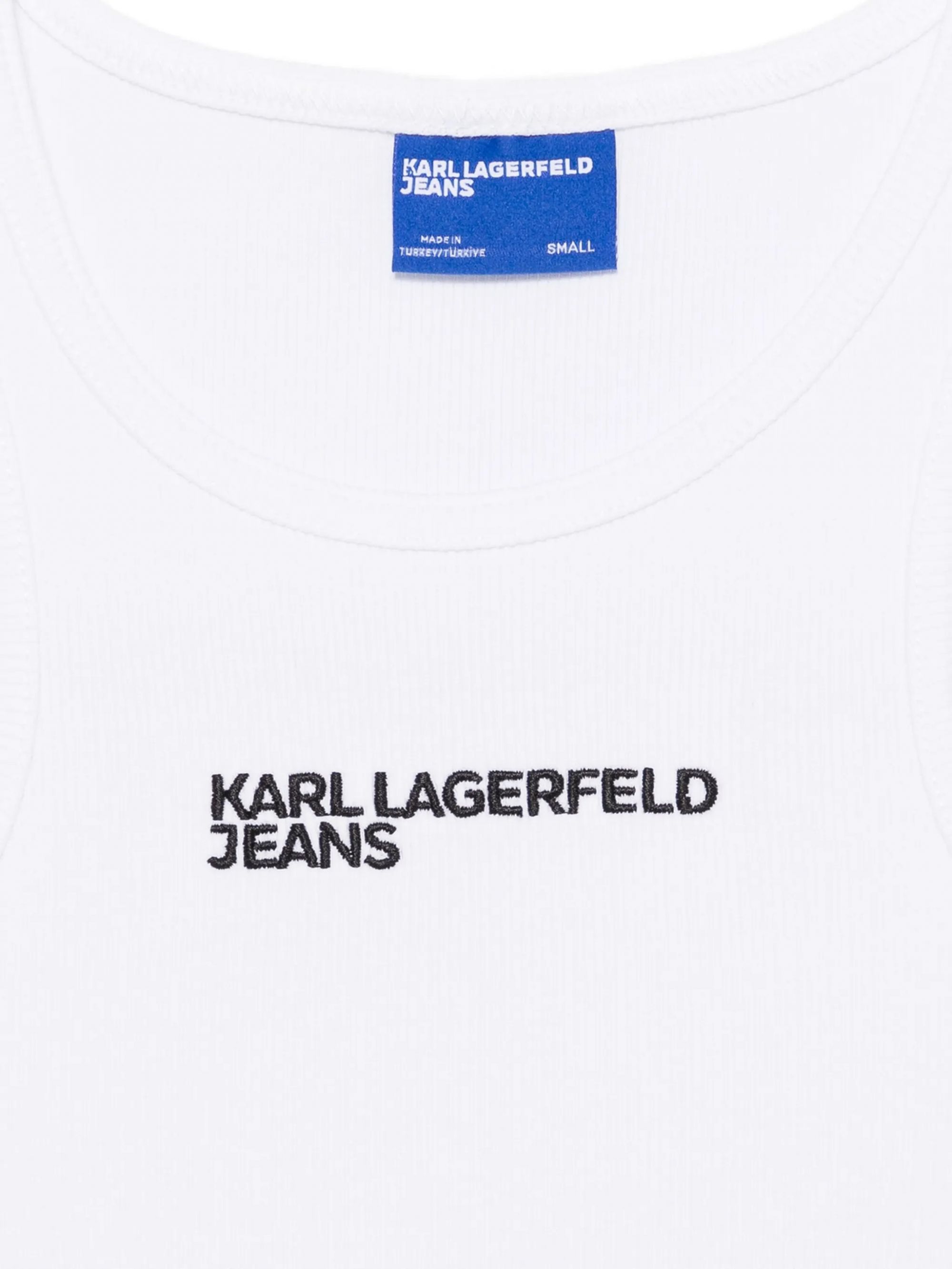KLJ RIBBED LOGO TANK WHITE #100 KARL LAGERFELD Maglieria B2W17085100