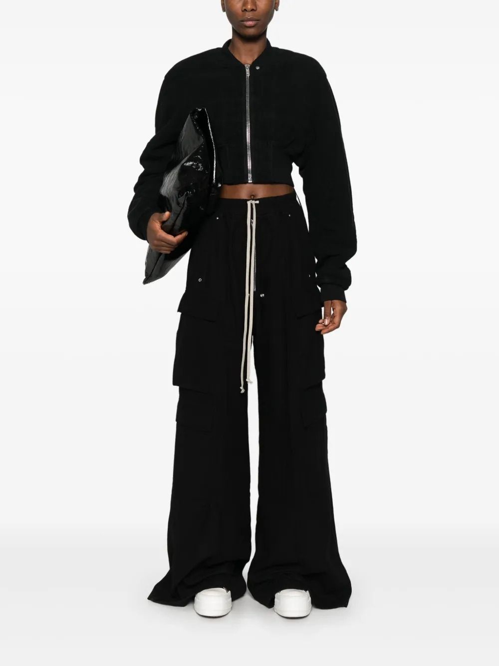 FLIGHT JKT CROPPED BLACK #09 RICK OWENS DRKSHW Capispalla DS01F4721 CVS