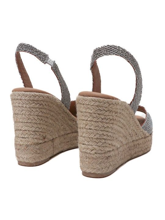 SLINGBACK WEDGE ESPADRILLES #SILVER MANEBÌ Shoes Z92WC