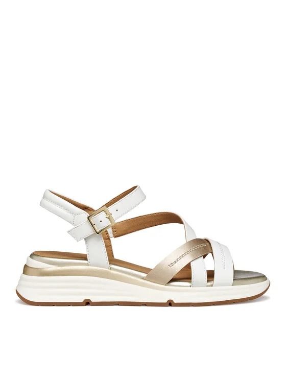 D ELOWYNNE WHITE/LT GOLD #C1327 GEOX Scarpe D650JA 054AJ C1327