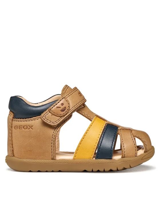 B SANDAL MACCHIA WHISKY/NAVY #CT6F4 GEOX Scarpe B254VA 0CL78 CT6F4