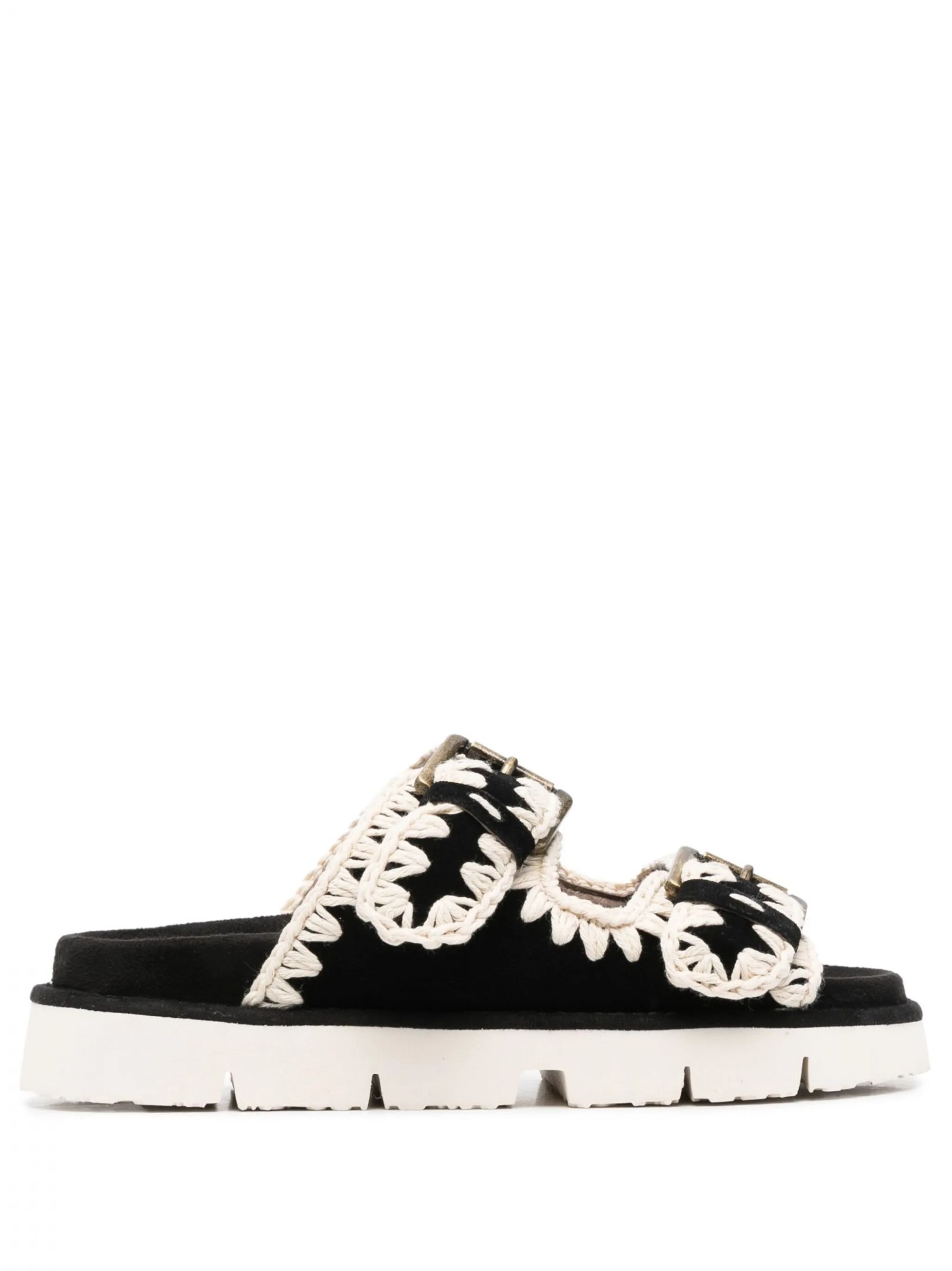 BIO SANDAL TWO BUCKLES BLK/WHT #BKWH MOU Shoes MU.SW461005A/BKWH