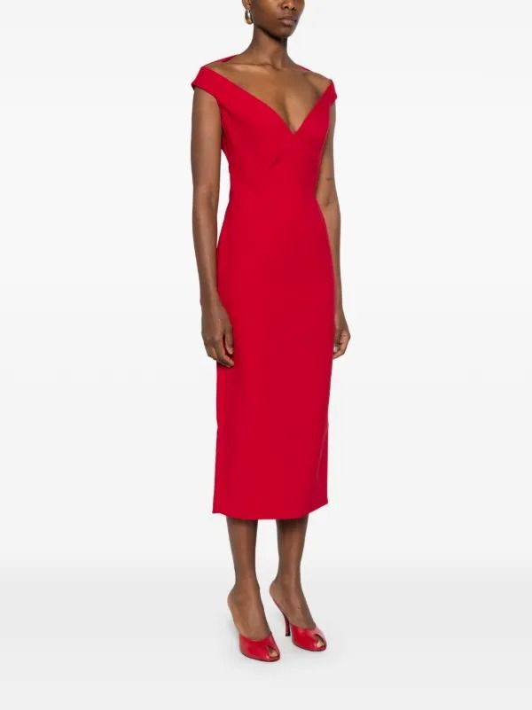 MONICA MIDI DRESS #RED 113 SOLACE LONDON Dress OS47051