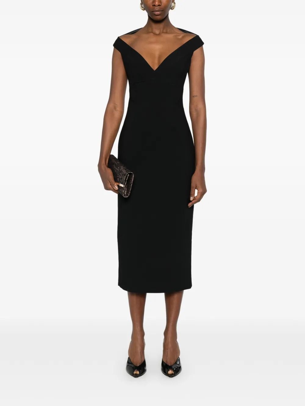 MONICA MIDI DRESS #BLACK SOLACE LONDON Dress OS47051
