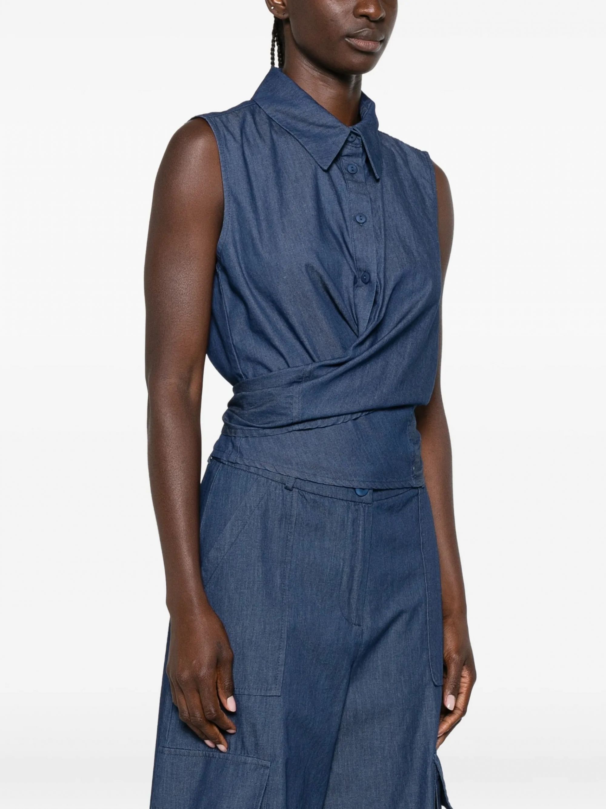 WRAP SHIRT #BLUE MOUTAKI Shirt 26 09 20