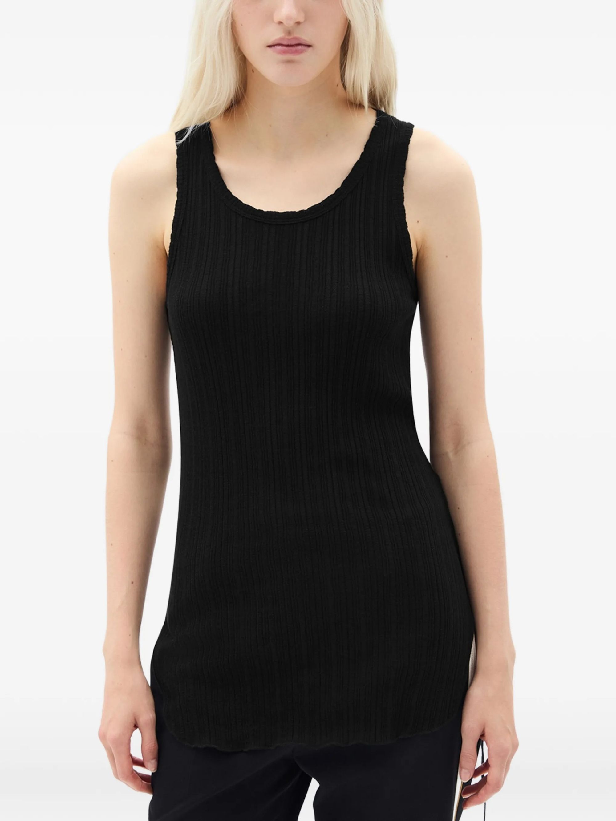 MARA WRINKLED CROPPED TANK TOP BLACK #099 ANN DEMEULEMEESTER Top B0011982 FA736 099