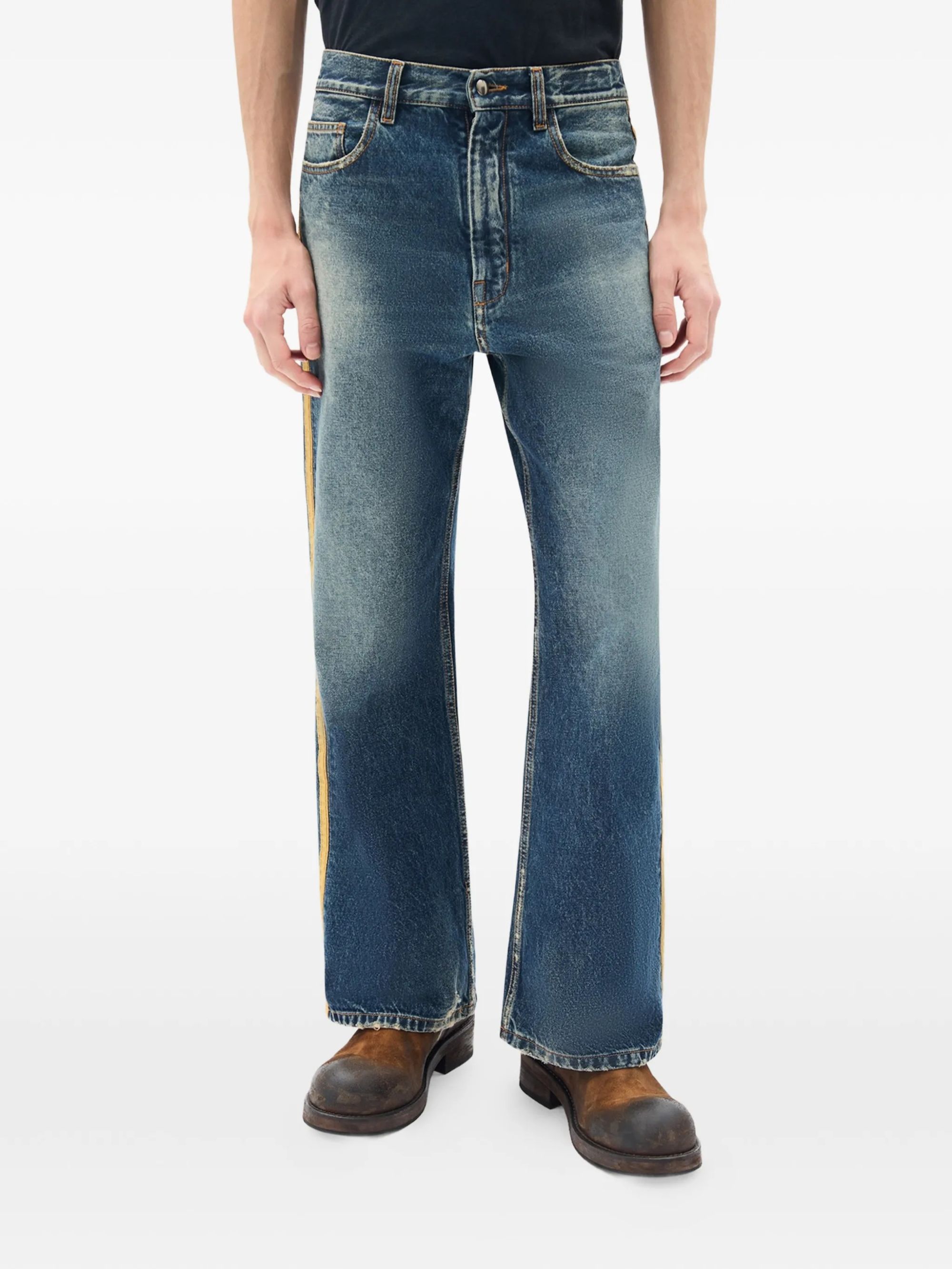 ALARIK 5-POCKETS FLARED CROPPED TROUSERS MID BLUE #054 ANN DEMEULEMEESTER Pantaloni B0014026 FA741 054