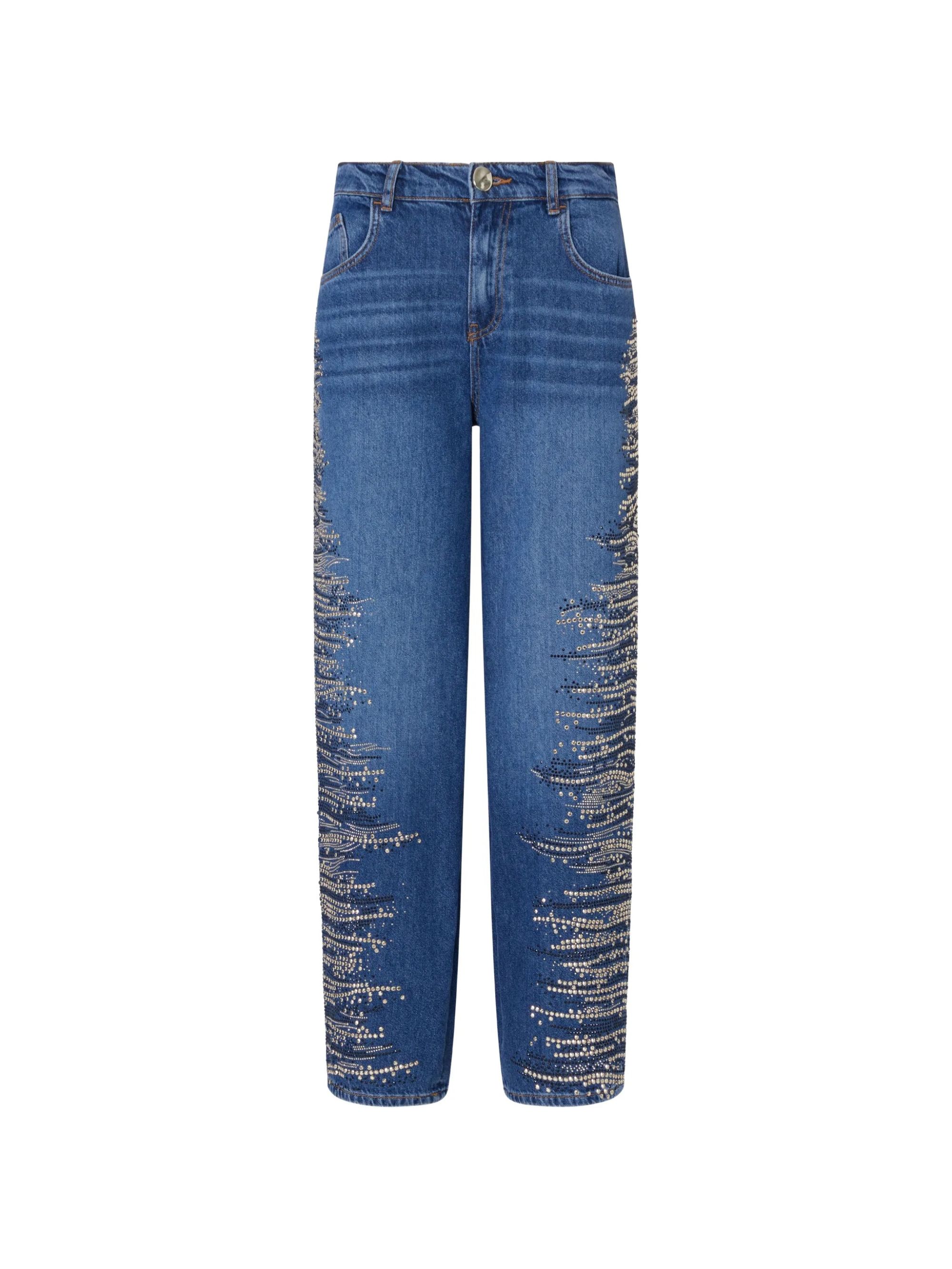 DENIM LUNGO RICAMATO DEN.BLUE #79135 LIU JO Pantaloni PF6052D5026 79135