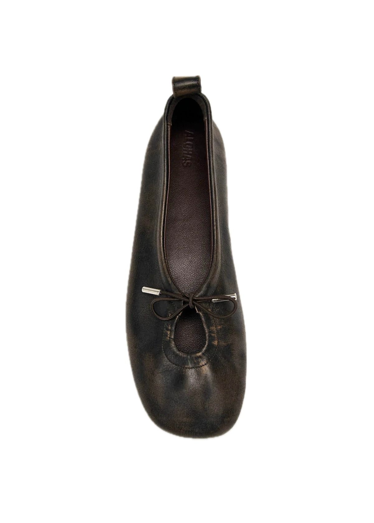 ROSALIND BALLET FLATS LEATHER #BROWN ALOHAS Scarpe S101318-01