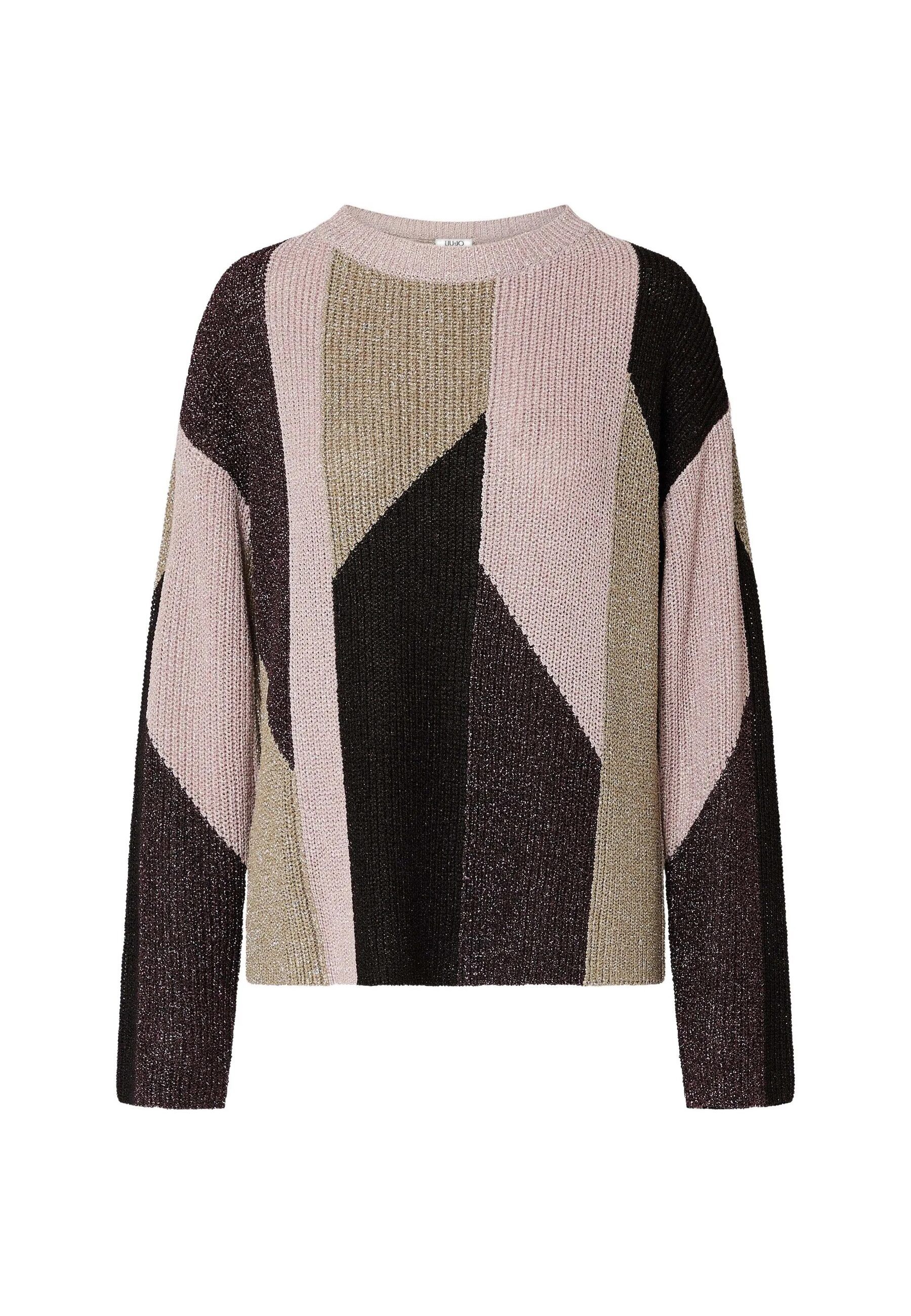 ECS MAGLIA M/L INTARSIO LAMÉ PINK #L9193 LIU JO Jersey WF6046MS92P L9193