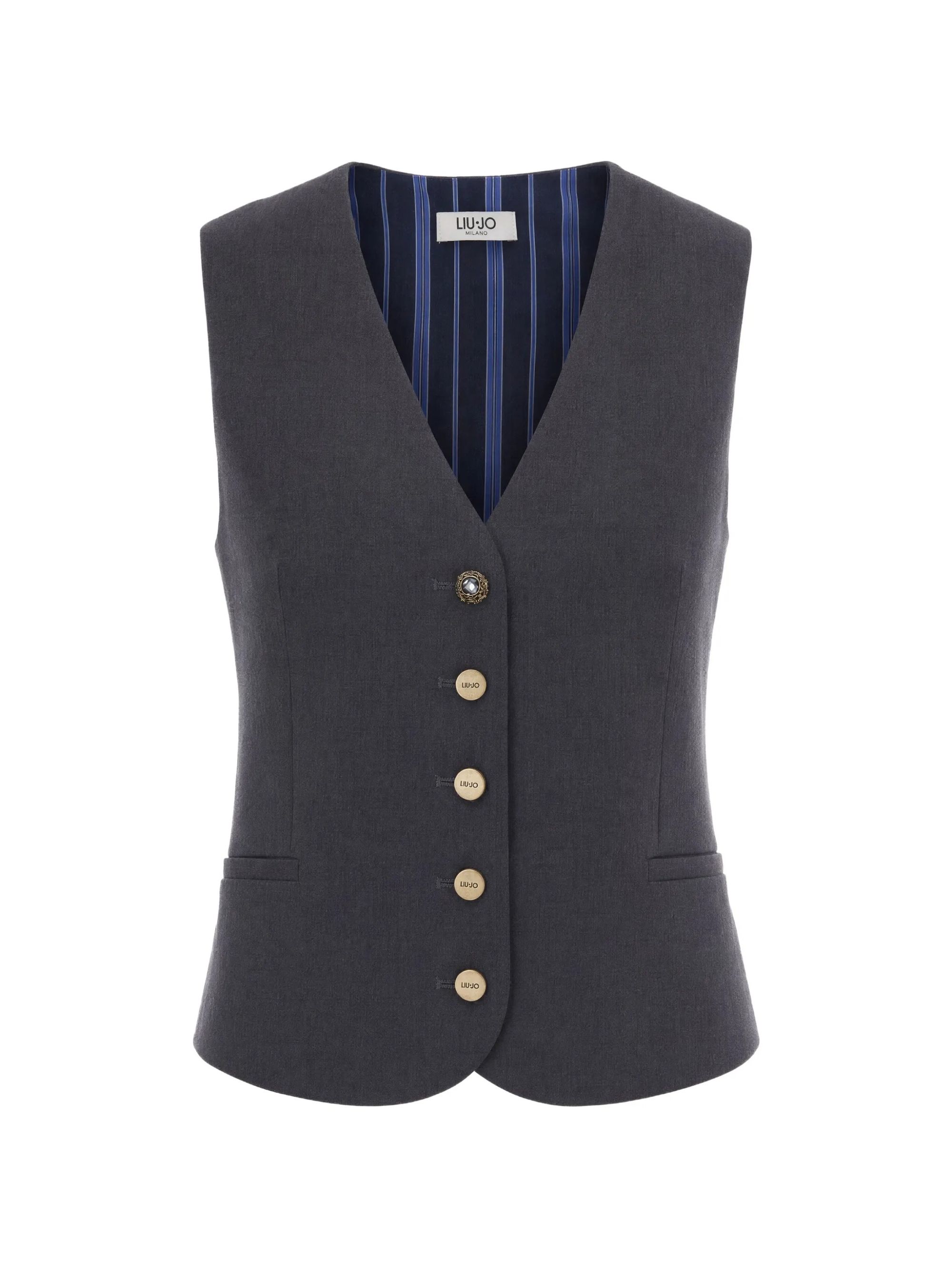 GILET FLANELLA DARK GREY MELANGE #02069 LIU JO Capispalla WF6257T743A 02069