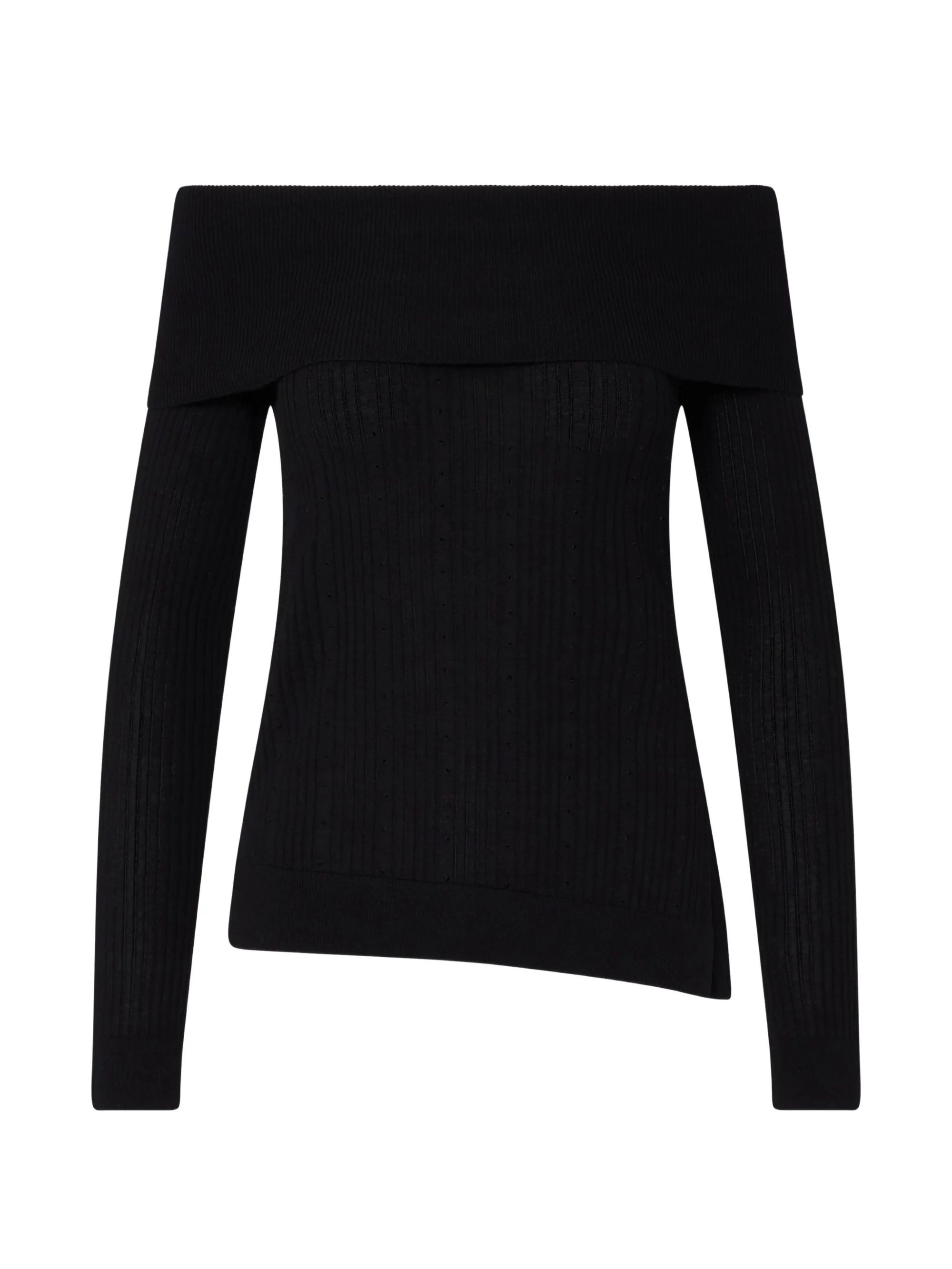 MAGLIA CHIUSA SCOLLO SCHIFFER NERO #22222 LIU JO Maglieria WF6099MA77Q 22222