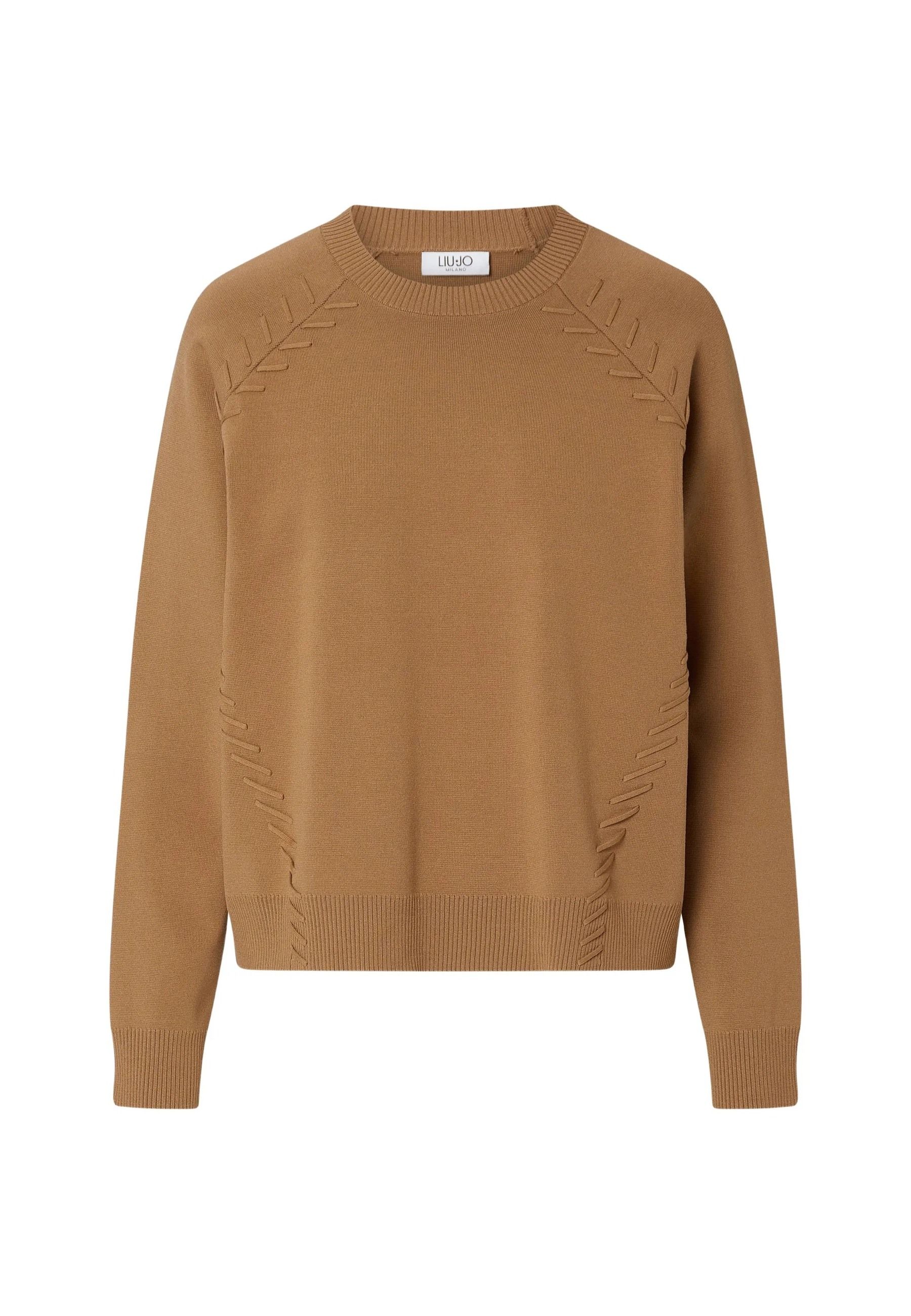 ECS MAGLIA M/L PUNTO STOFFA COCOA #81020 LIU JO Maglieria WF6186MS81R 81020