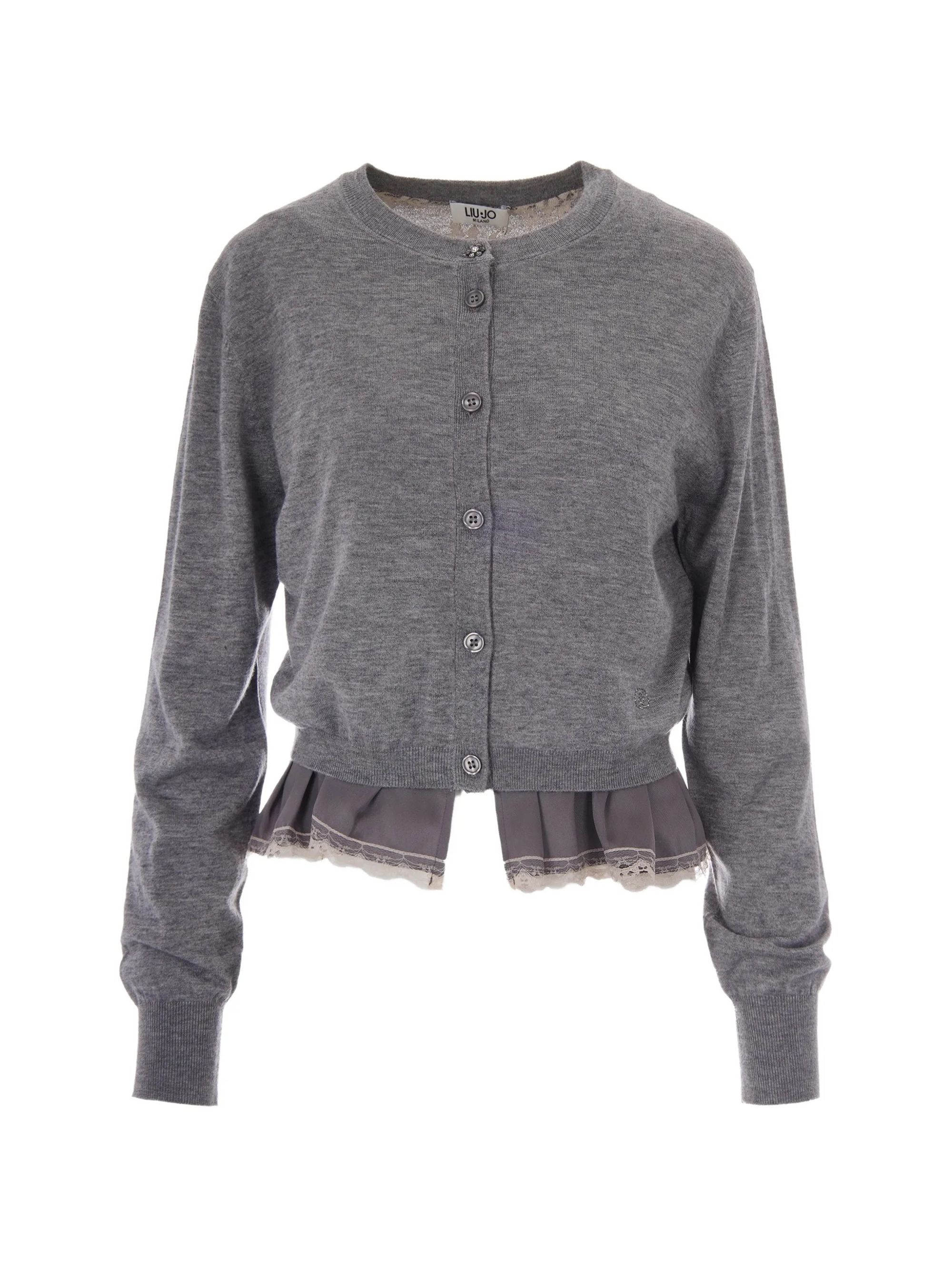 MAGLIA APERTA M/L CON TESSUTO GRIGIO #02050 LIU JO Maglieria WF6034MA16R 02050