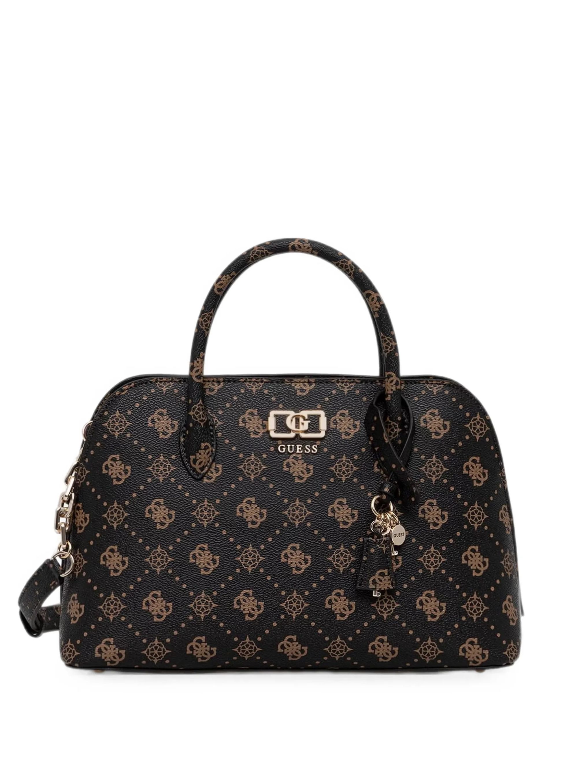 EMELIE LOGO 2 COMP SATCHEL #ESPRESSO LOGO GUESS  Bags HWGP99 28060 ESL