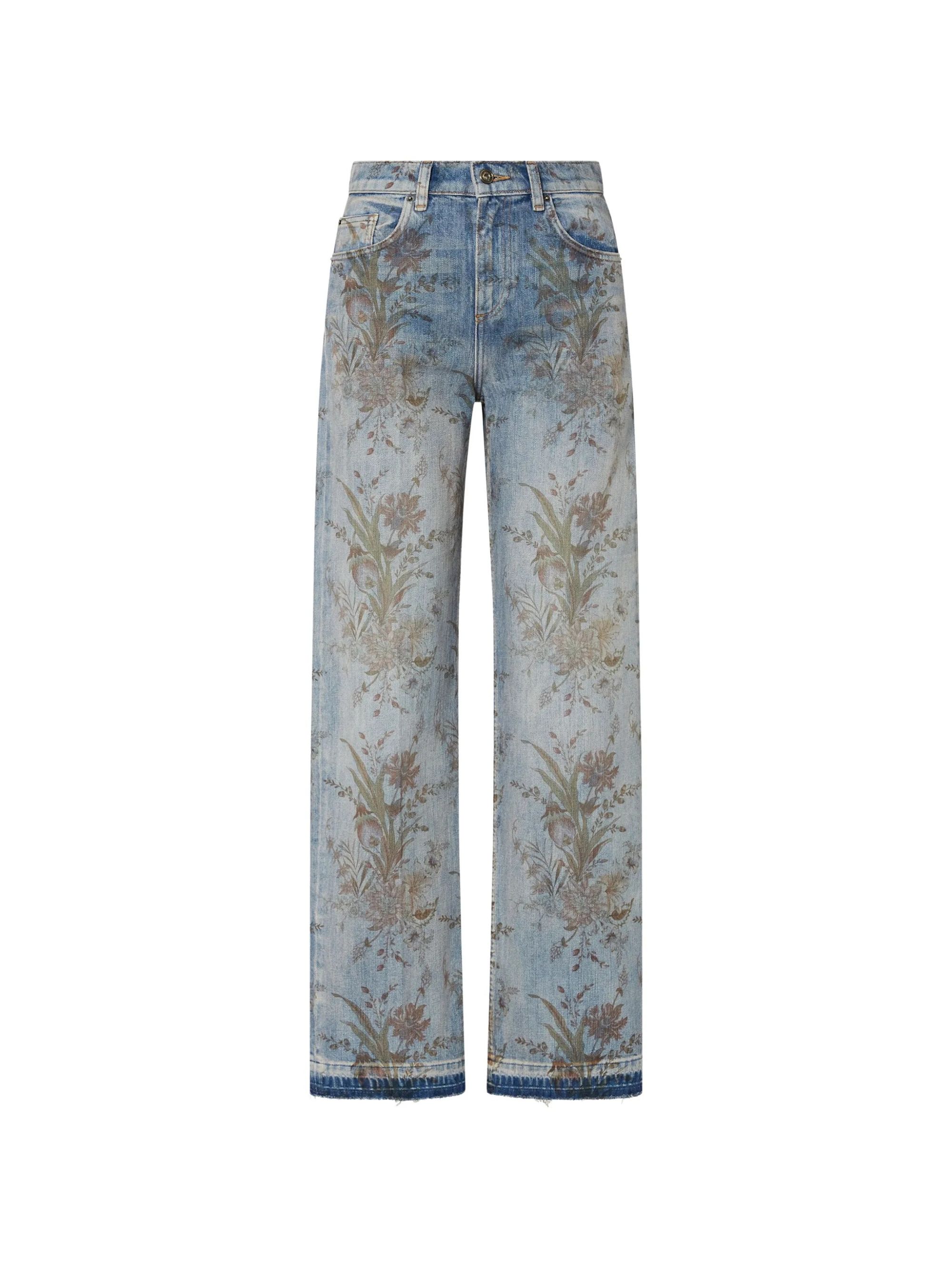 PANT.STRAIGHT PRINTS FIT H.W. DEN.BLUE #79103 LIU JO Pantaloni UF6165D0371 79103