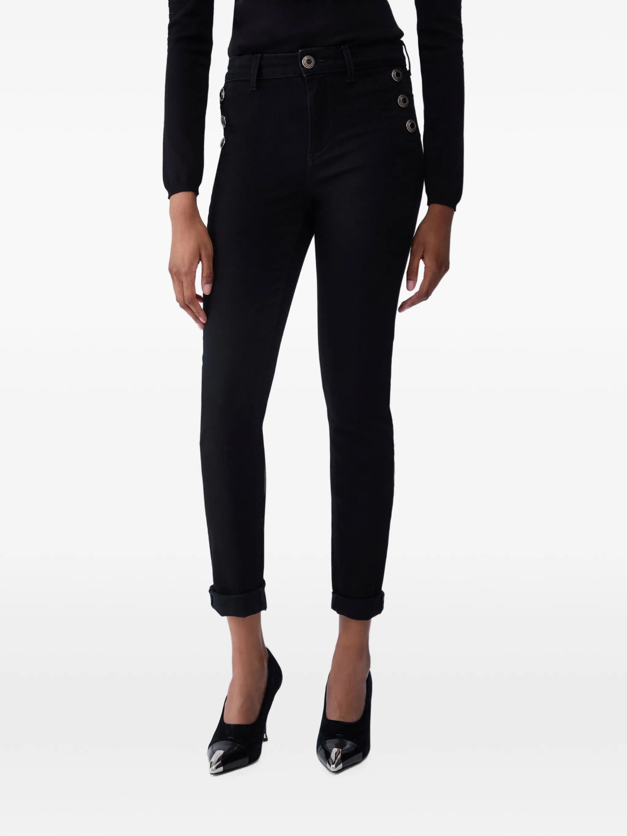 B.UP MONROE BUTTON H.W. DEN.BLACK #87528 LIU JO Trousers UF6094D0328 87528