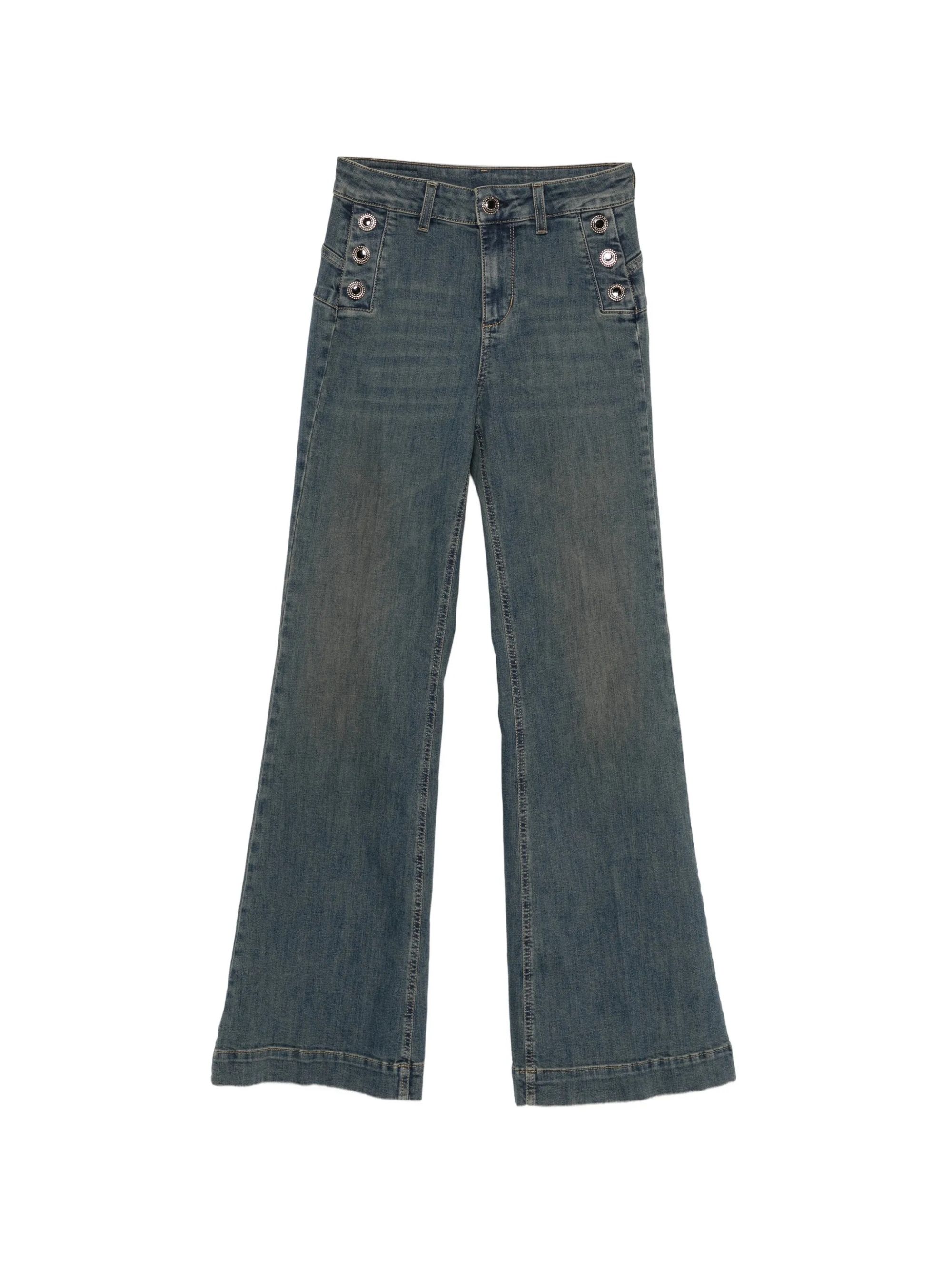 B.UP FLARE BUTTON H.W. DEN.BLU #79137 LIU JO Pantaloni UF6093D0328 79137