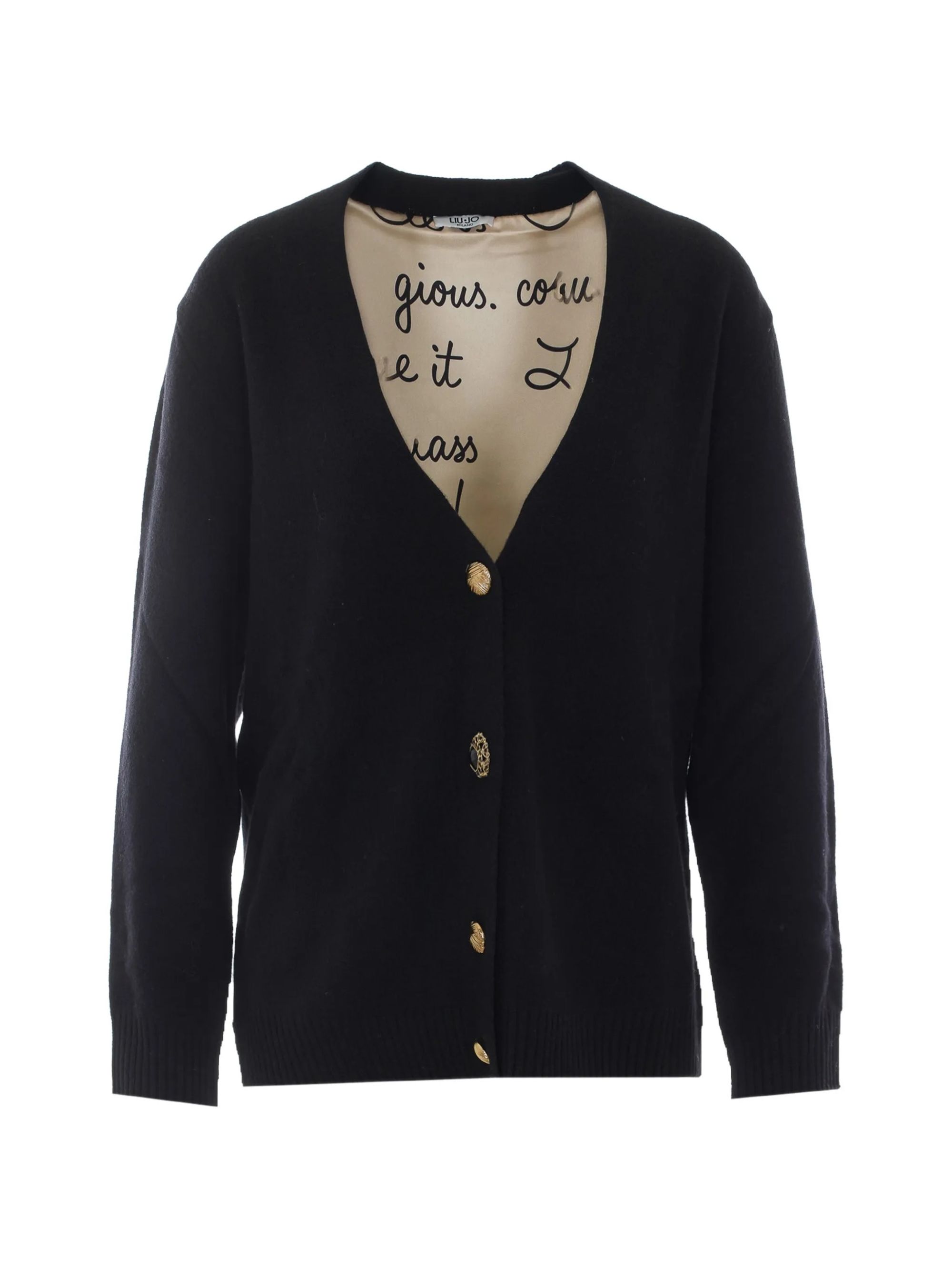 ECS MAGLIA APERTA M/L FODERATA BLACK #L9456 LIU JO Maglieria WF6417MS009 L9456