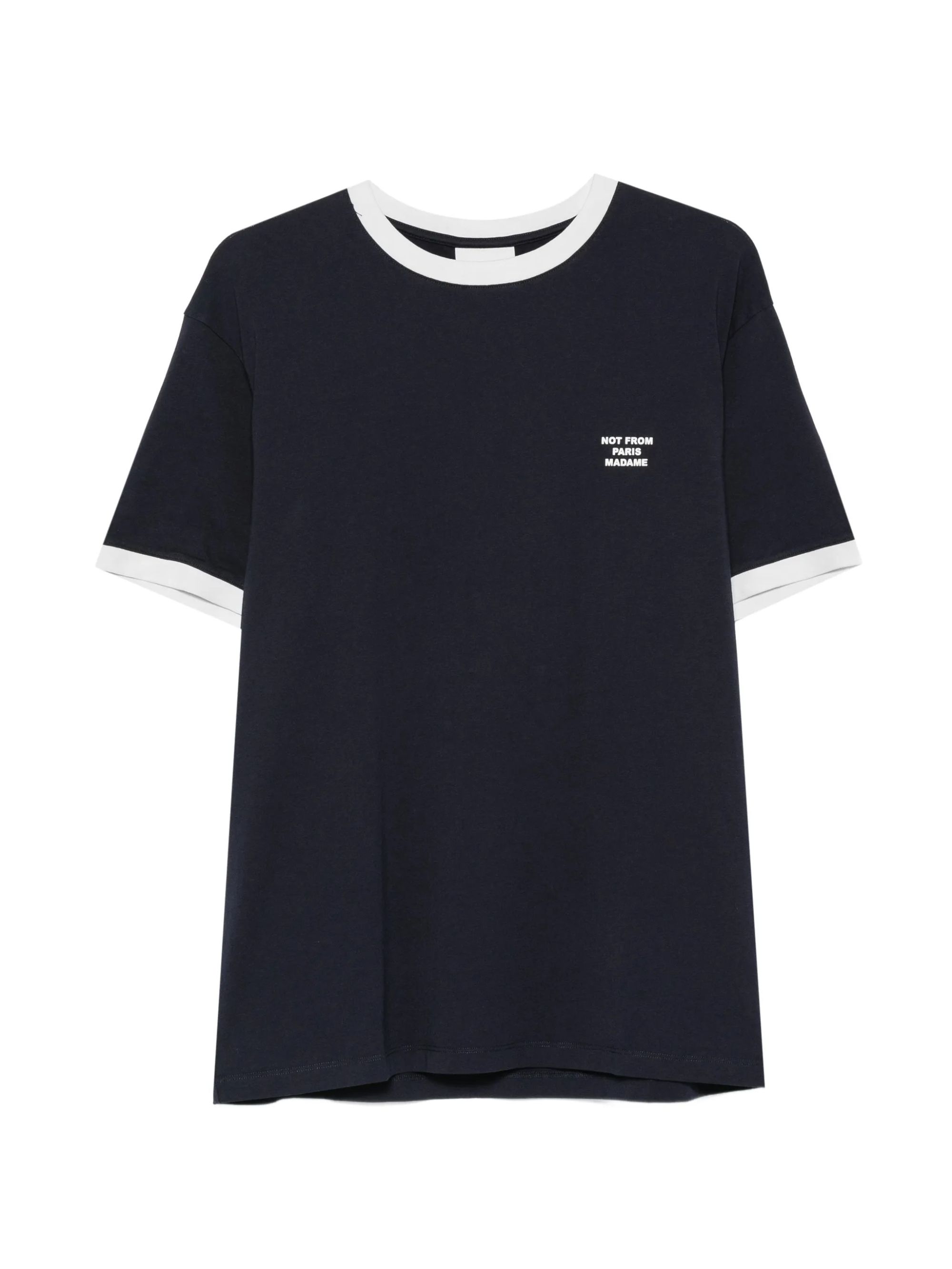 CONTRASTED SLOGAN T-SHIRT #NAVY DROLE DE MONSIEUR T-shirt PERM TS339 CO311 NY
