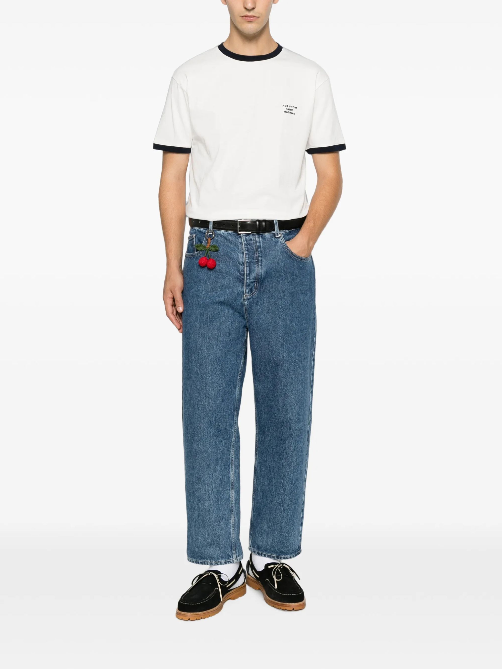 CONTRASTED SLOGAN T-SHIRT #OFF WHITE DROLE DE MONSIEUR T-shirt PERM TS339 CO311 OW