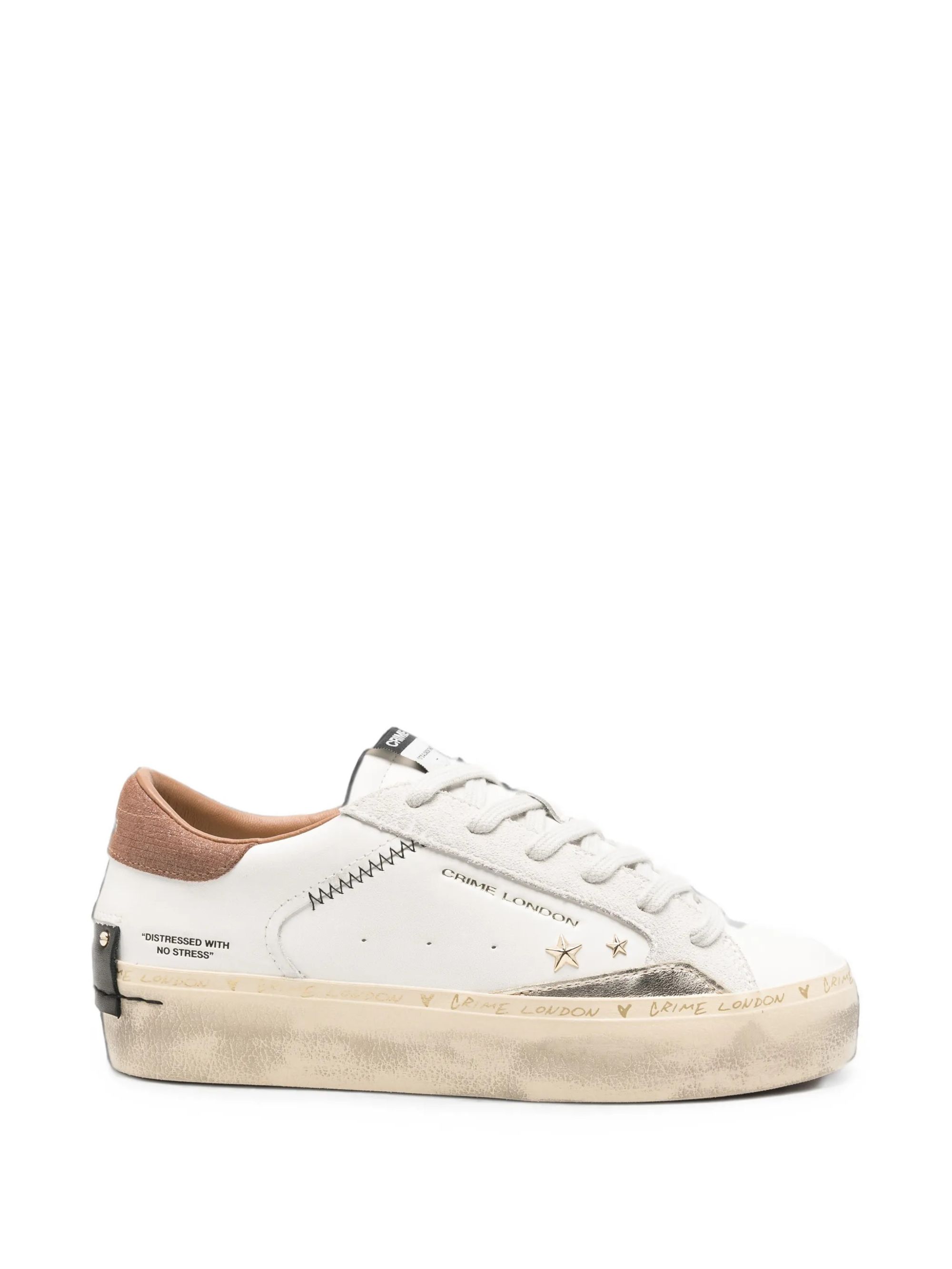 DISTRESSED PLATFORM WHITE #10 CRIME LONDON Scarpe 23050