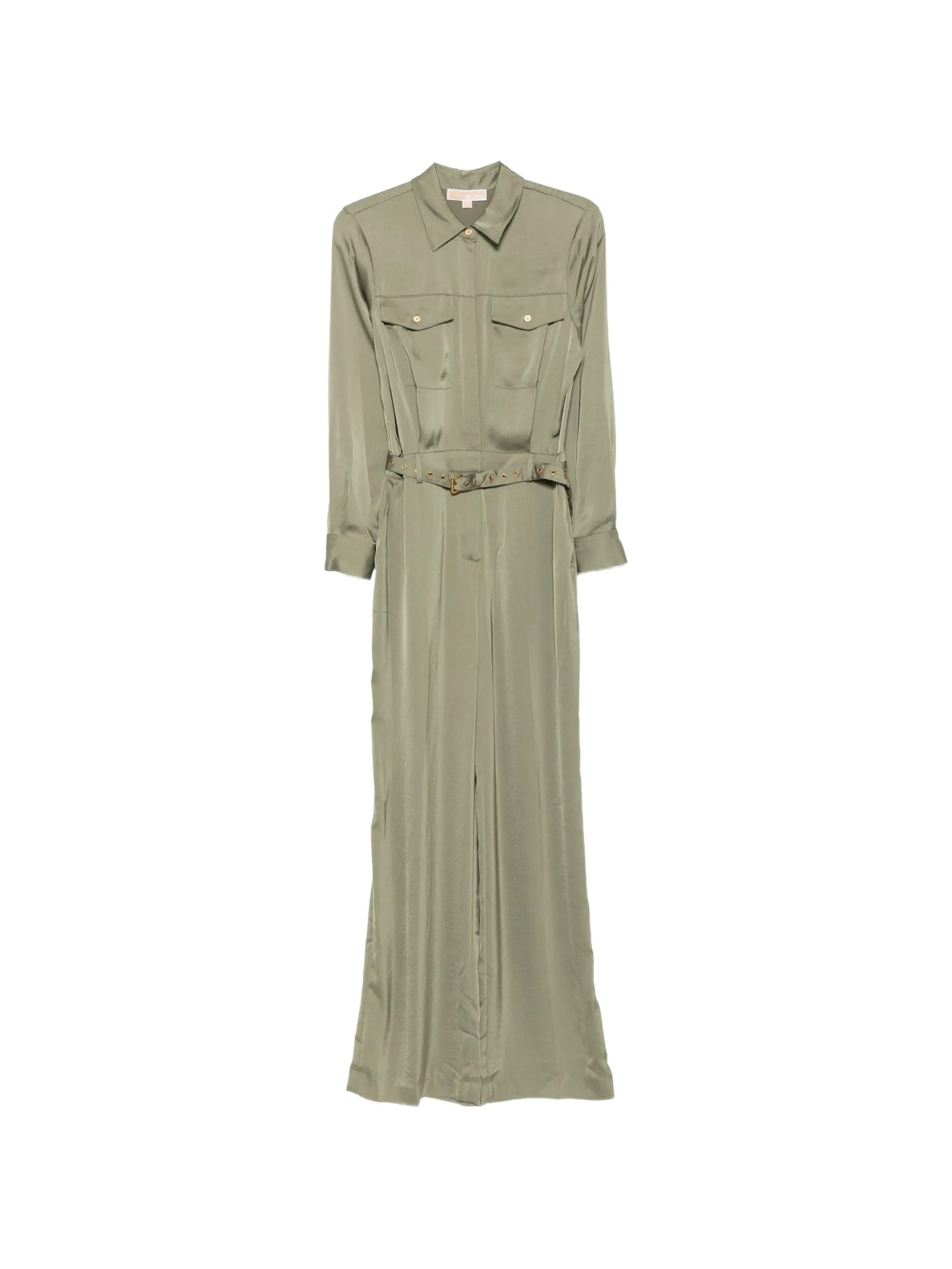 SATIN LS JUMPSUIT SAFARI GREEN #305 MICHAEL KORS Dress MT683L5AYJ305