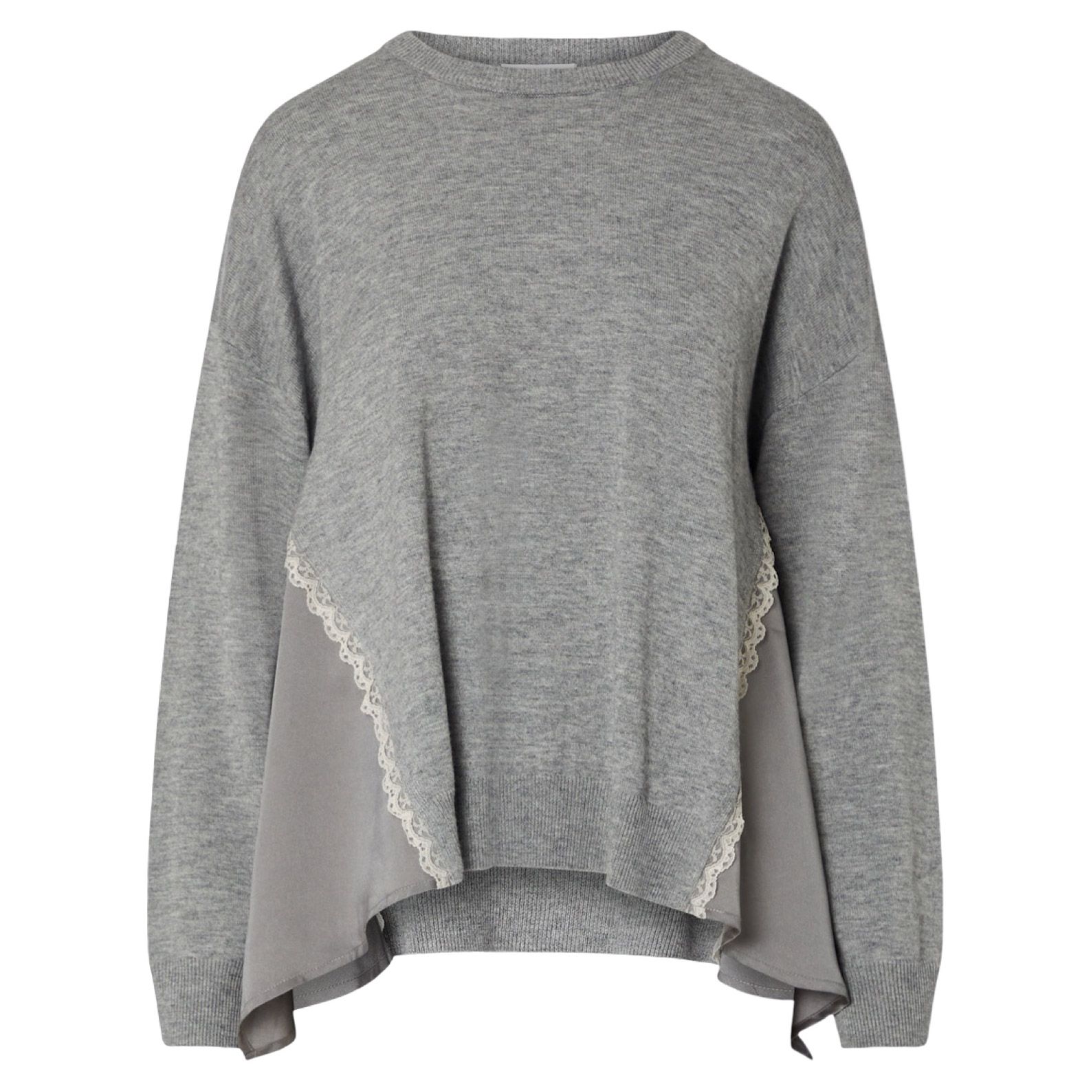 ECS MAGLIA M/L SPICCHI LATERAL GRIGIO #02050 LIU JO Maglieria WF6290MA16R 02050