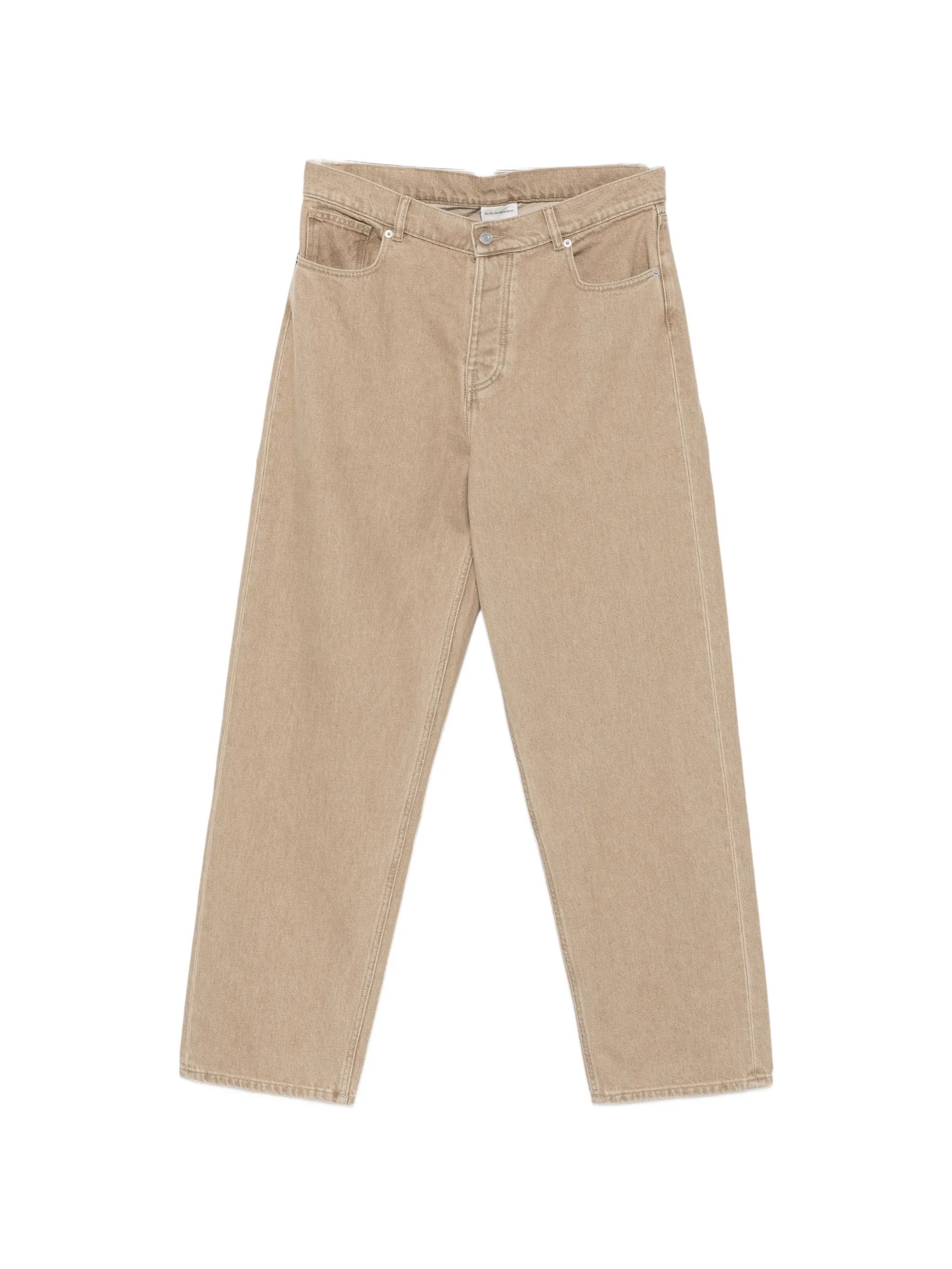 WASHED KHAKI STRAIGHT JEANS #KAKI DROLE DE MONSIEUR Trousers L BP199 CO307 KK