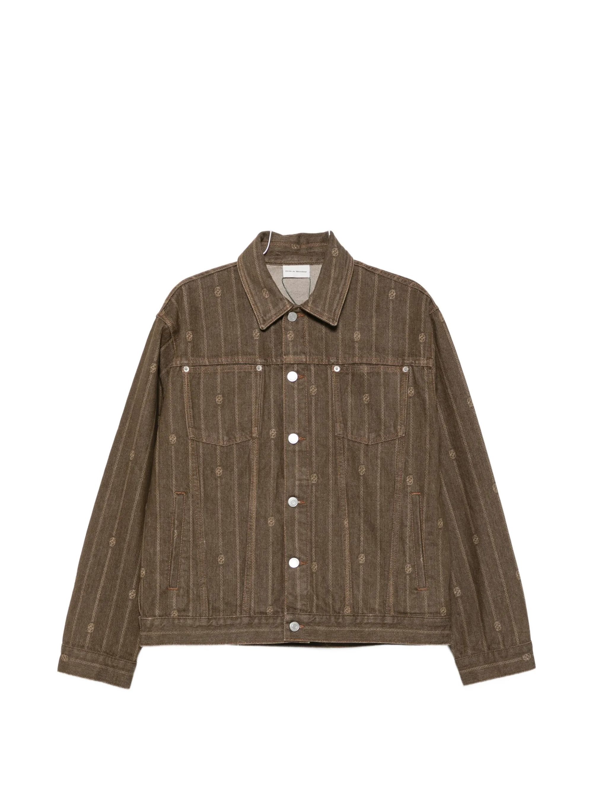 MONOGRAM DENIM JACKET #BROWN DROLE DE MONSIEUR Outerwear L JT182 CO135 BN