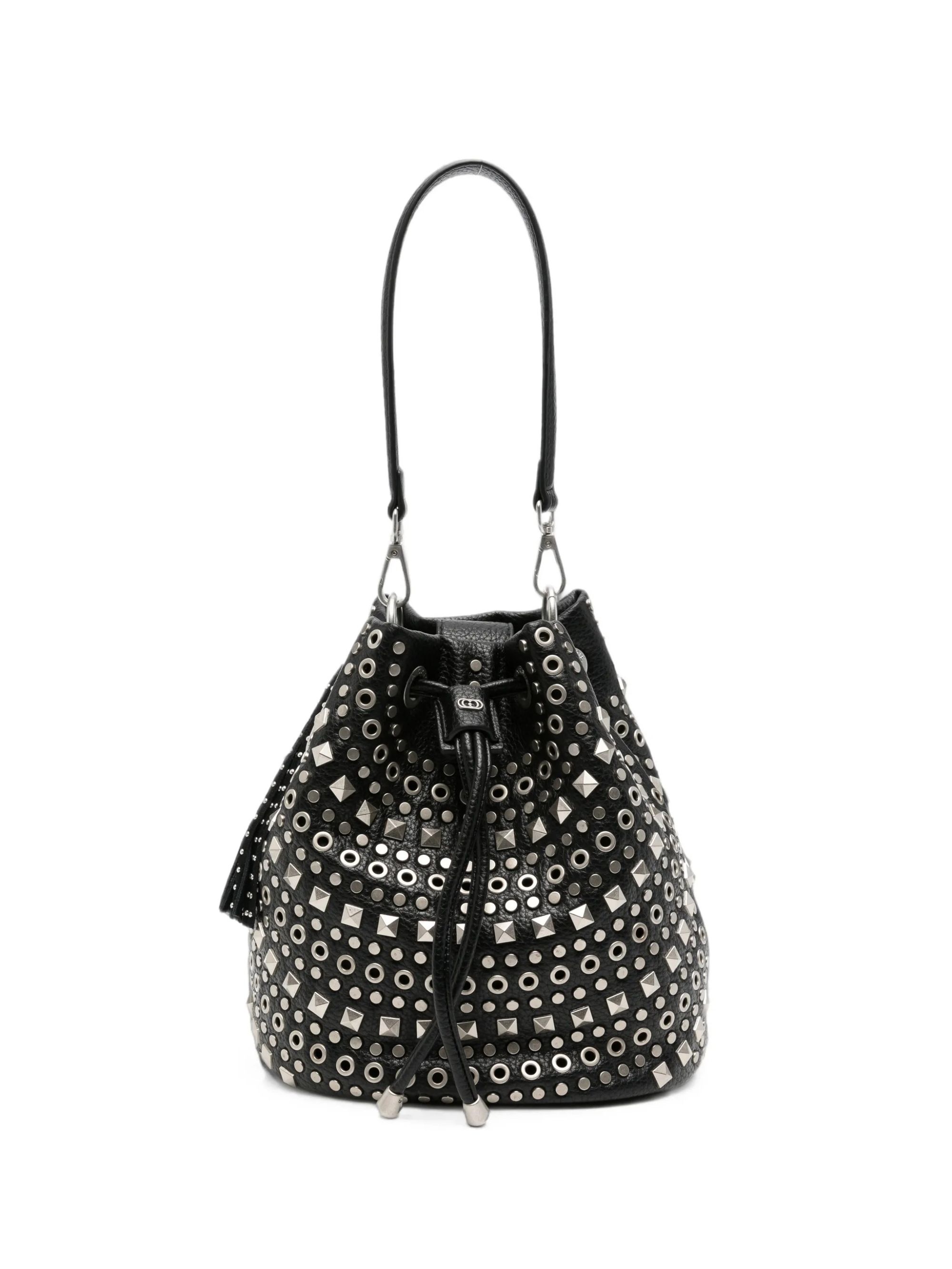SOLID BUCKET PU LEATHER #BLACK LA CARRIE Borse 162M-EM-212-ECO