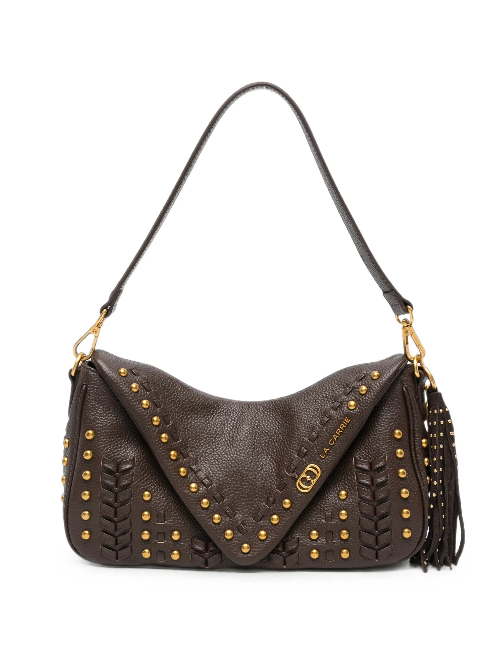 ECLIPSE SHOULDER BAG TUMBLED LEAT. #BROWN LA CARRIE Borse 162P-BM-494-TBL