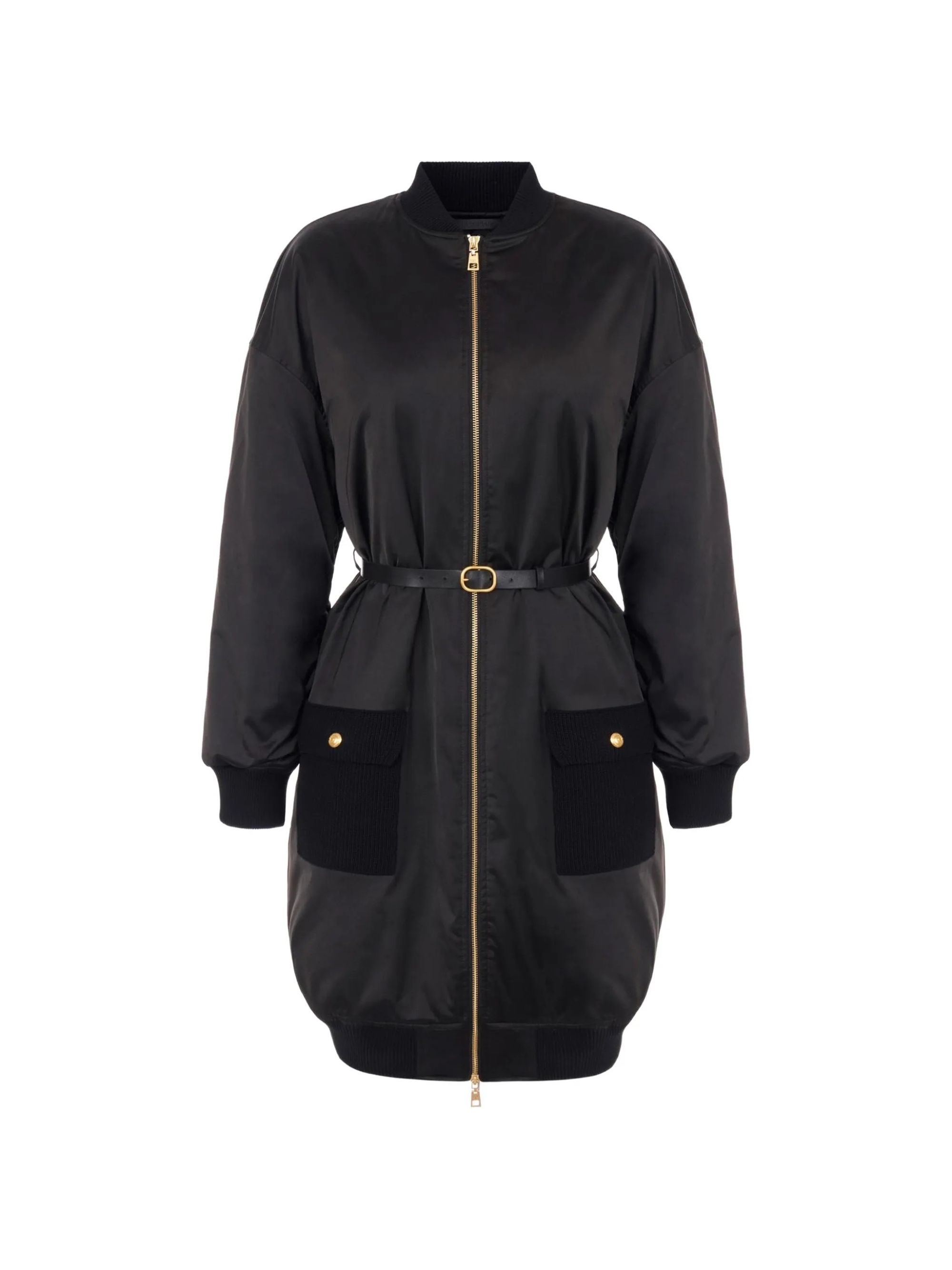 PARKA CON CINTURA NERO #110 ELISABETTA FRANCHI Capispalla PK01D66E2