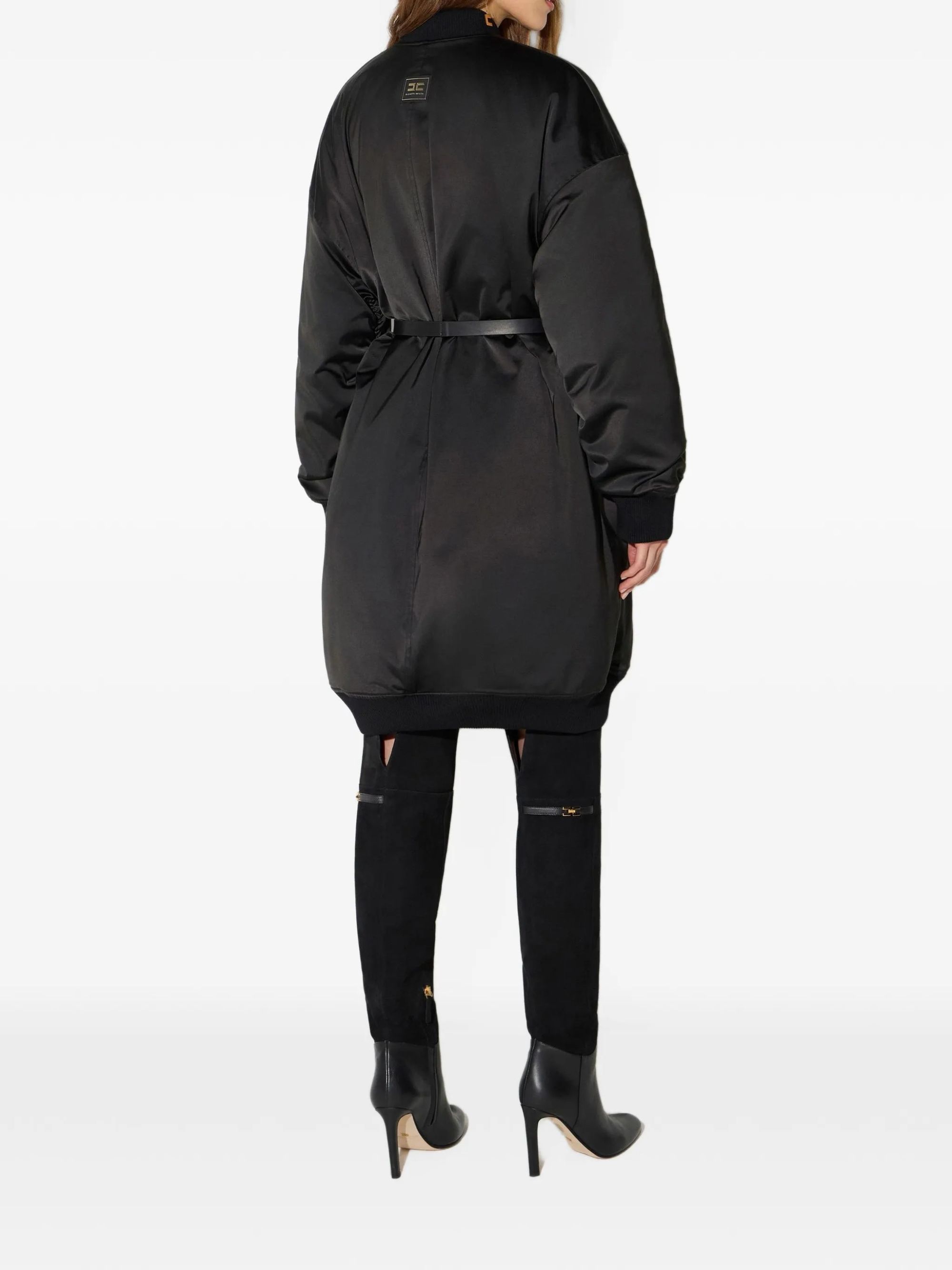 PARKA CON CINTURA NERO #110 ELISABETTA FRANCHI Capispalla PK01D66E2