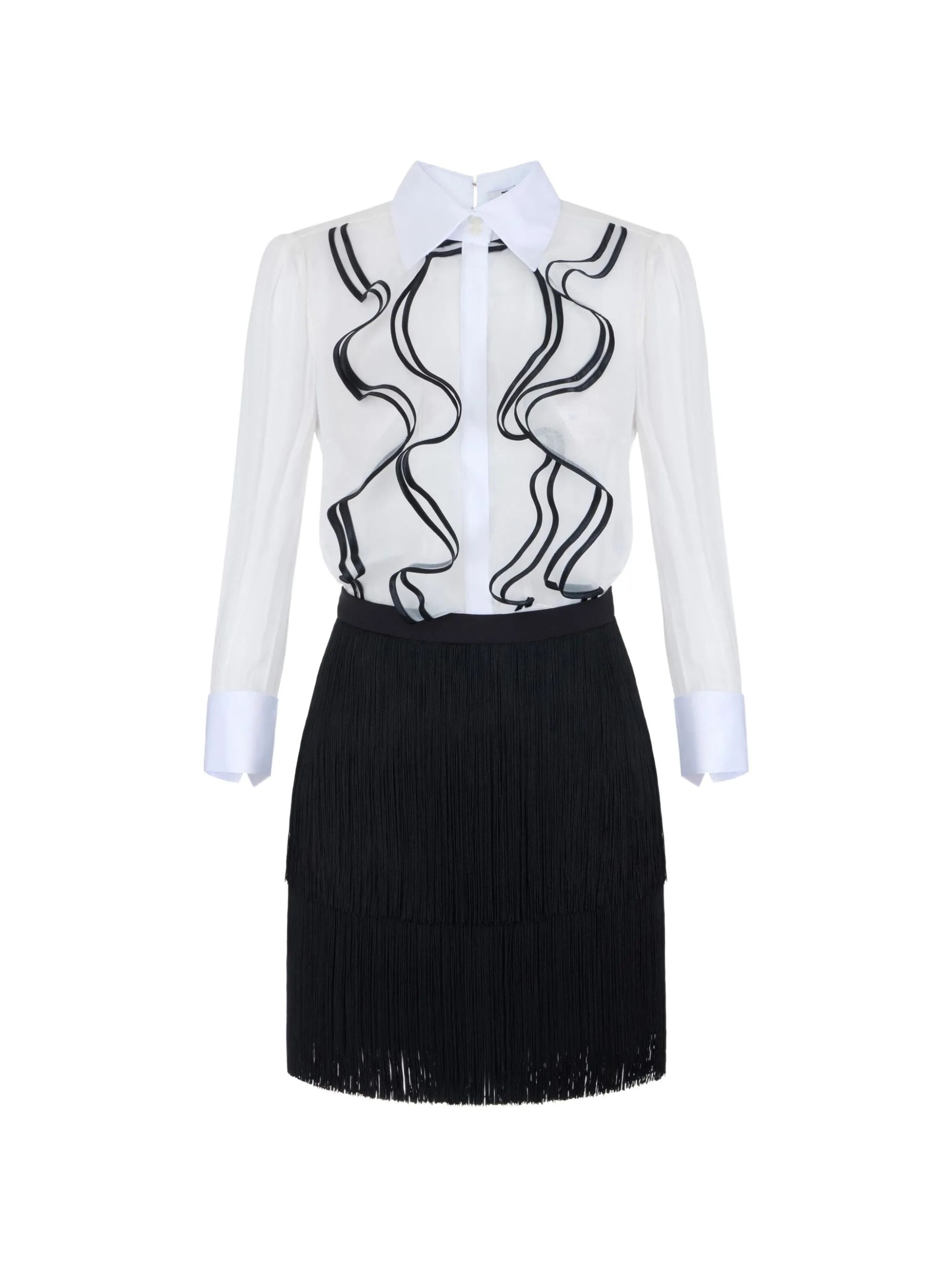 ABITO DONNA AVORIO/NERO #309 ELISABETTA FRANCHI Dress AB02267E2