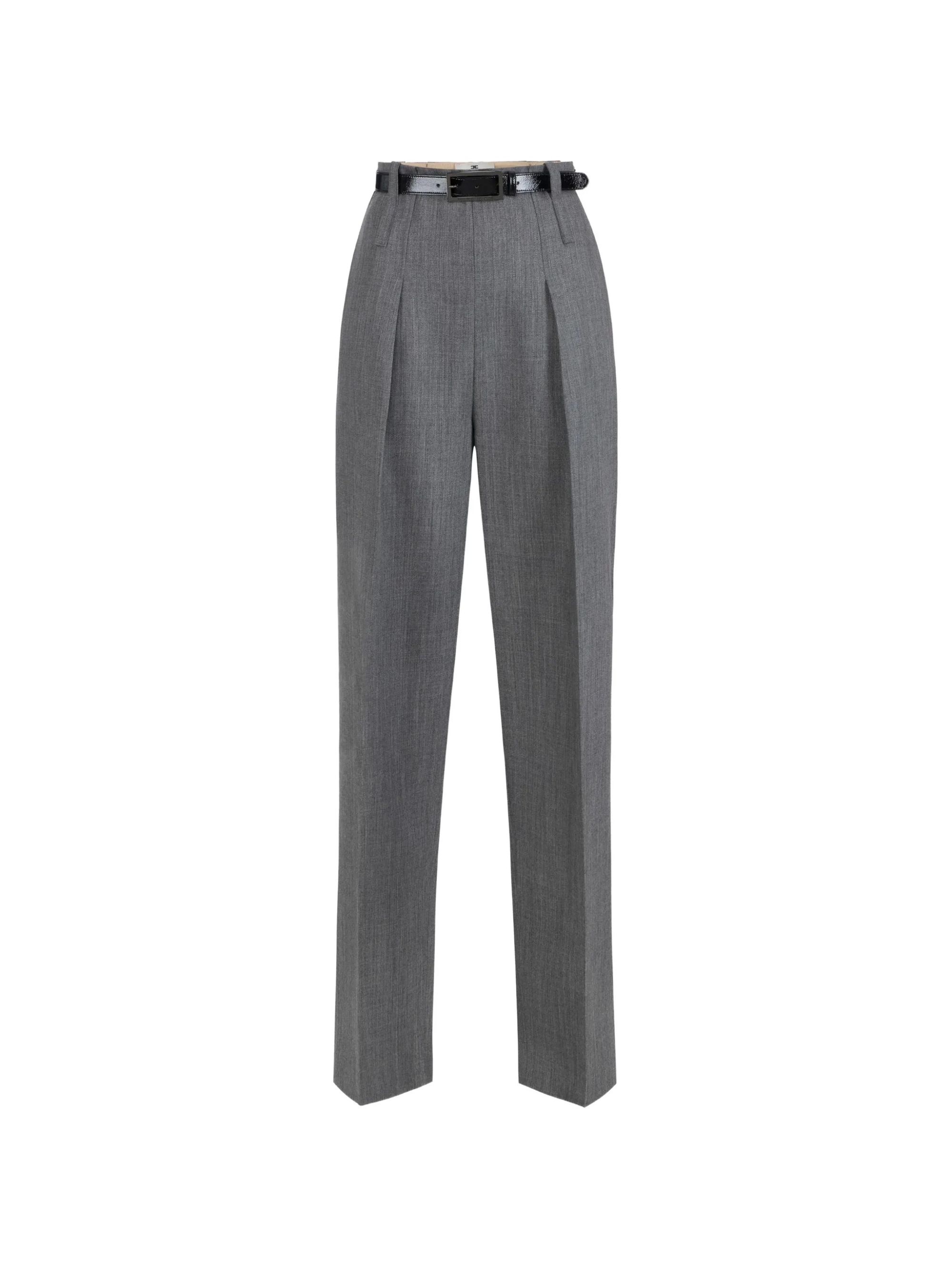 PANTALONE CON CINTURA GRIGIO MELANGE #431 ELISABETTA FRANCHI Trousers PA22367E2