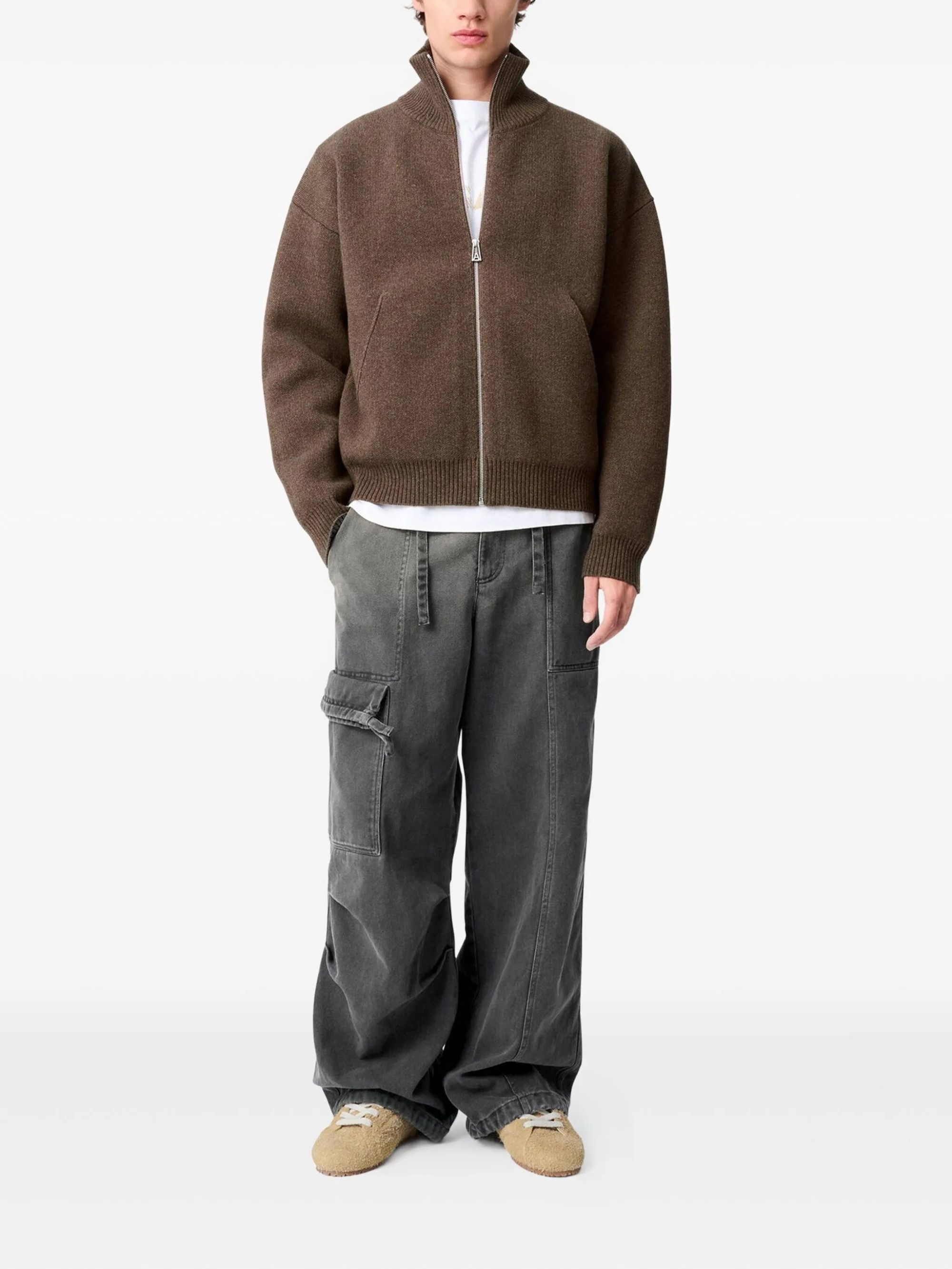 ZIP-UP SWEATER #DARK BROWN AXEL ARIGATO Jersey A2143005