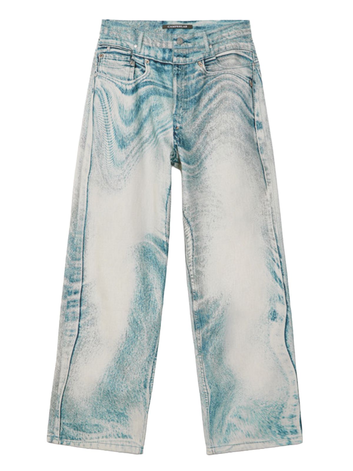 DISTORTED PRINT LOOSE JEANS LT.BLUE-OFF WHITE #003 CAMPER LAB Pantaloni AU00106 003