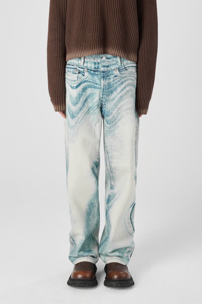DISTORTED PRINT LOOSE JEANS LT.BLUE-OFF WHITE #003 CAMPER LAB Pantaloni AU00106 003