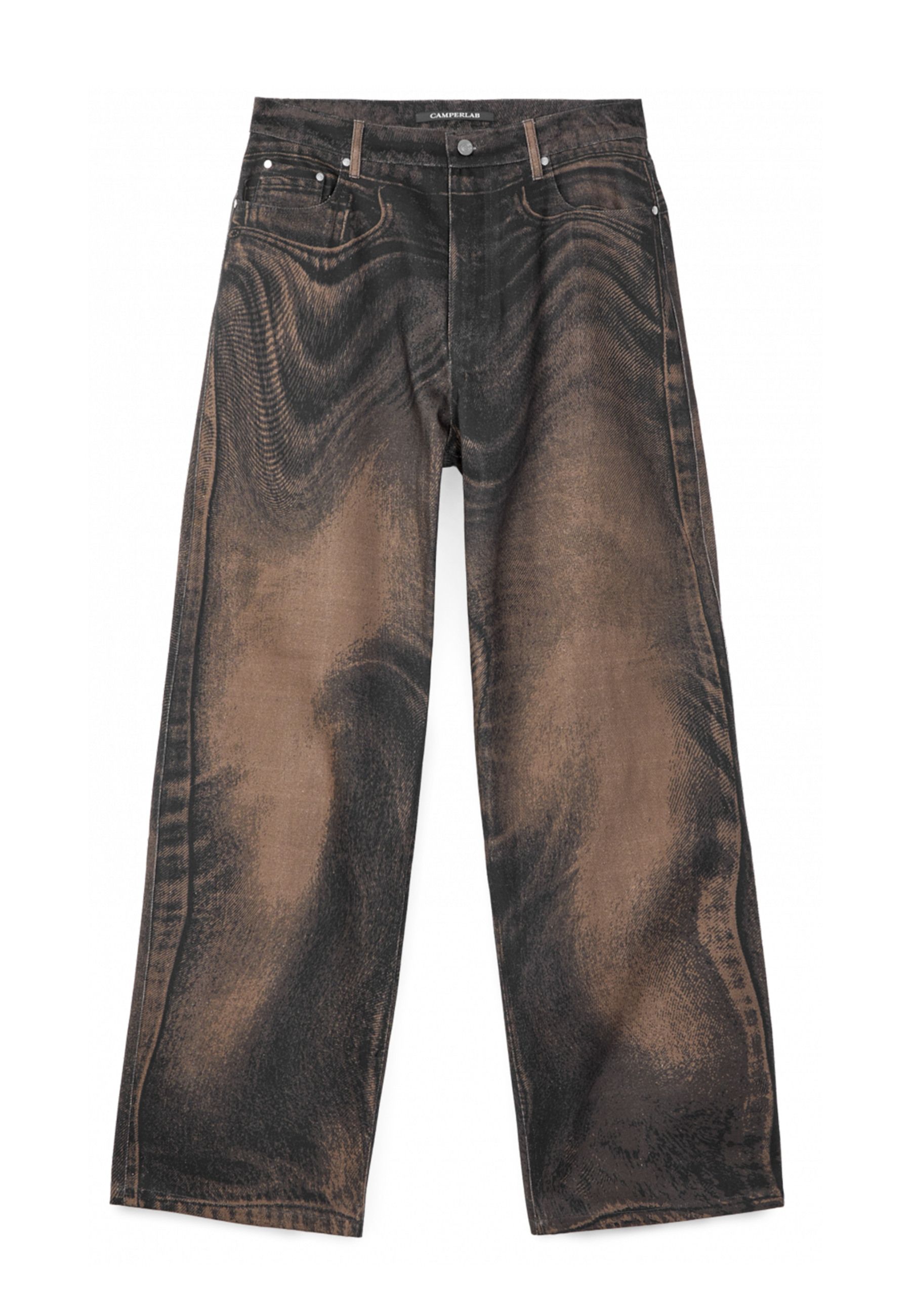 DISTORTED PRINT LOOSE JEANS BROWN-BLACK #002 CAMPER LAB Pantaloni AU00106 002
