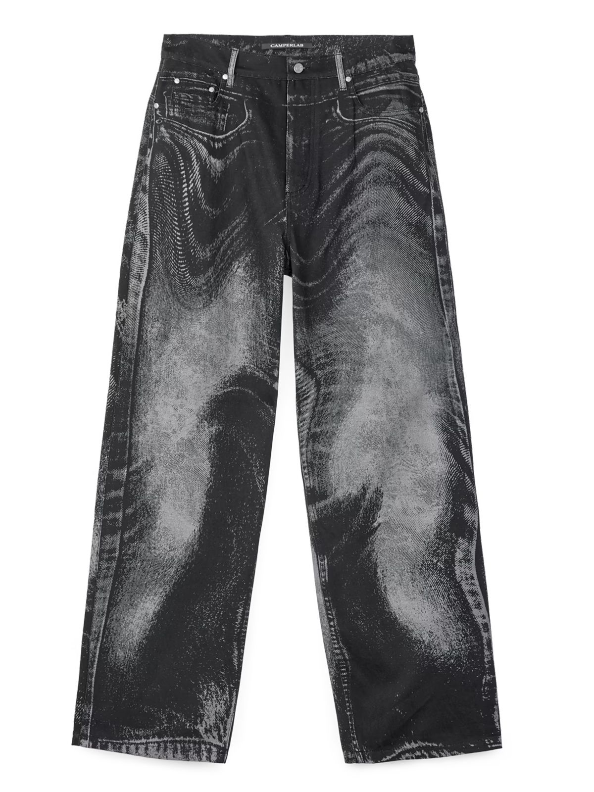DISTORTED PRINT LOOSE JEANS BLACK-GREY #001 CAMPER LAB Pantaloni AU00106 001
