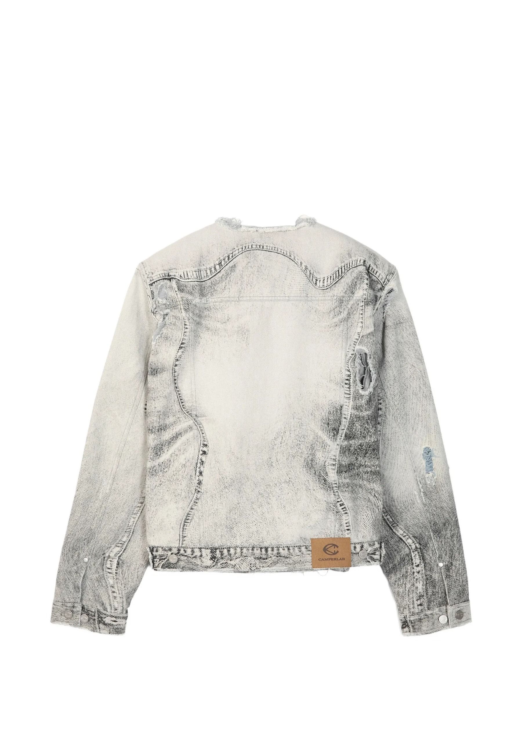 DISTORTED PRINT DISTRESSED DENIM JACKET #004 CAMPER LAB Capispalla AU00063 004